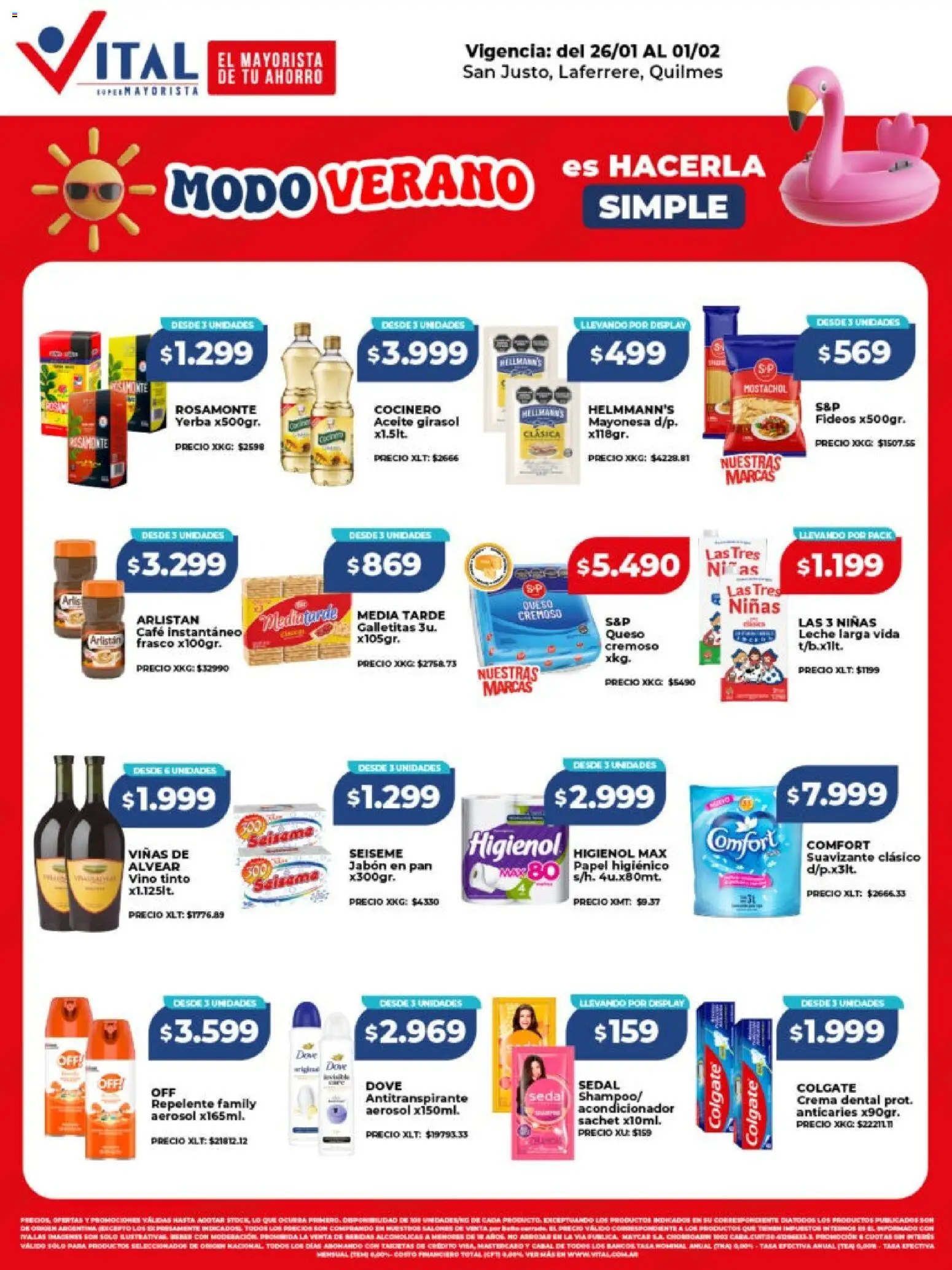 Vital - Ofertas - Laferrere  │ válido desde el 26.01.2026 | Página: 1 | Productos: Repelente, Yerba, Queso, Fideos