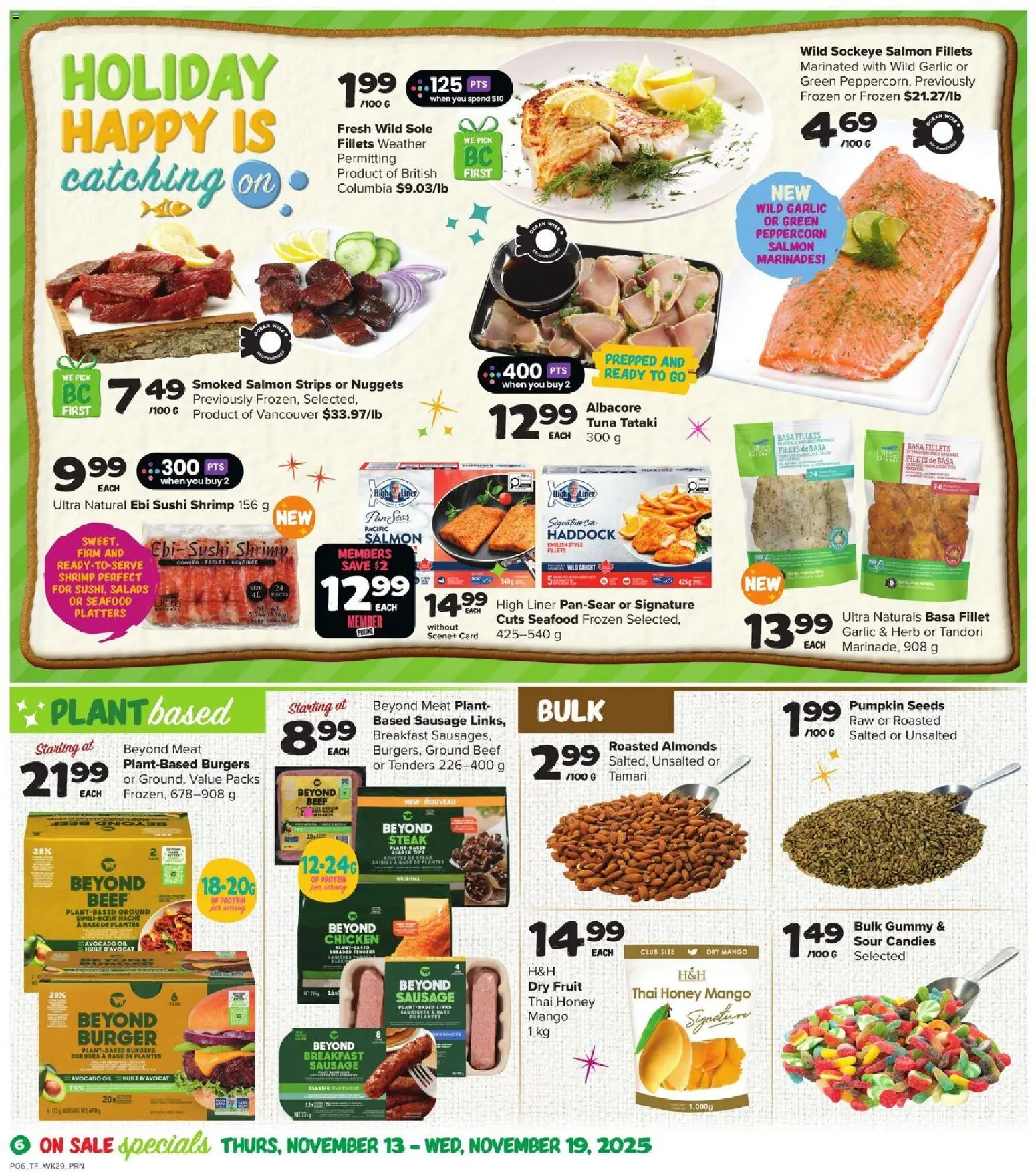 Thrifty Foods flyer valid from 13.11.2025 | Page: 7 | Products: Candies, Oil, Pumpkin, Chicken