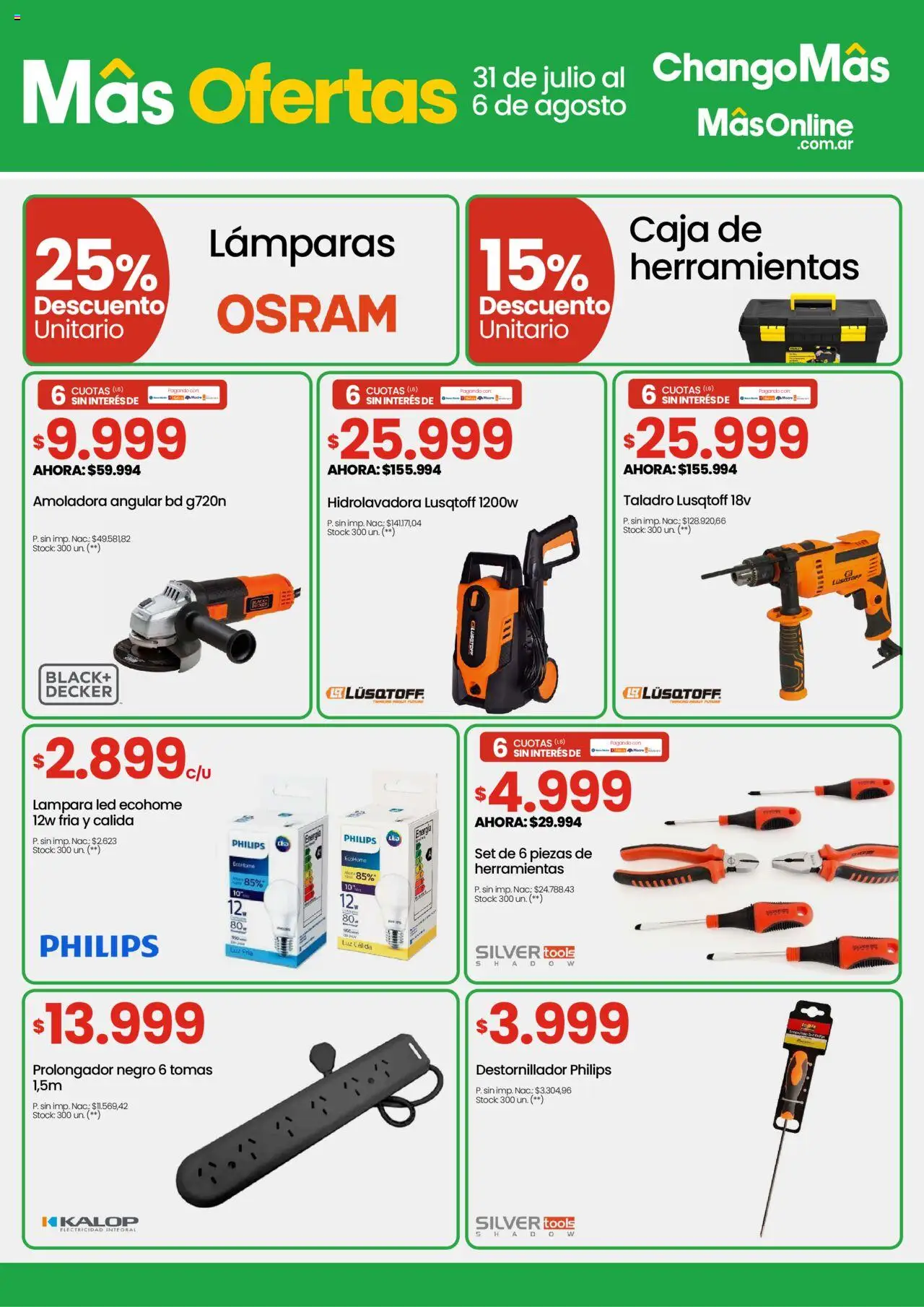 Changomas ofertas │ válido desde el 31.07.2025 | Página: 10 | Productos: Caja de herramientas, Caja, Taladro, Hidrolavadora