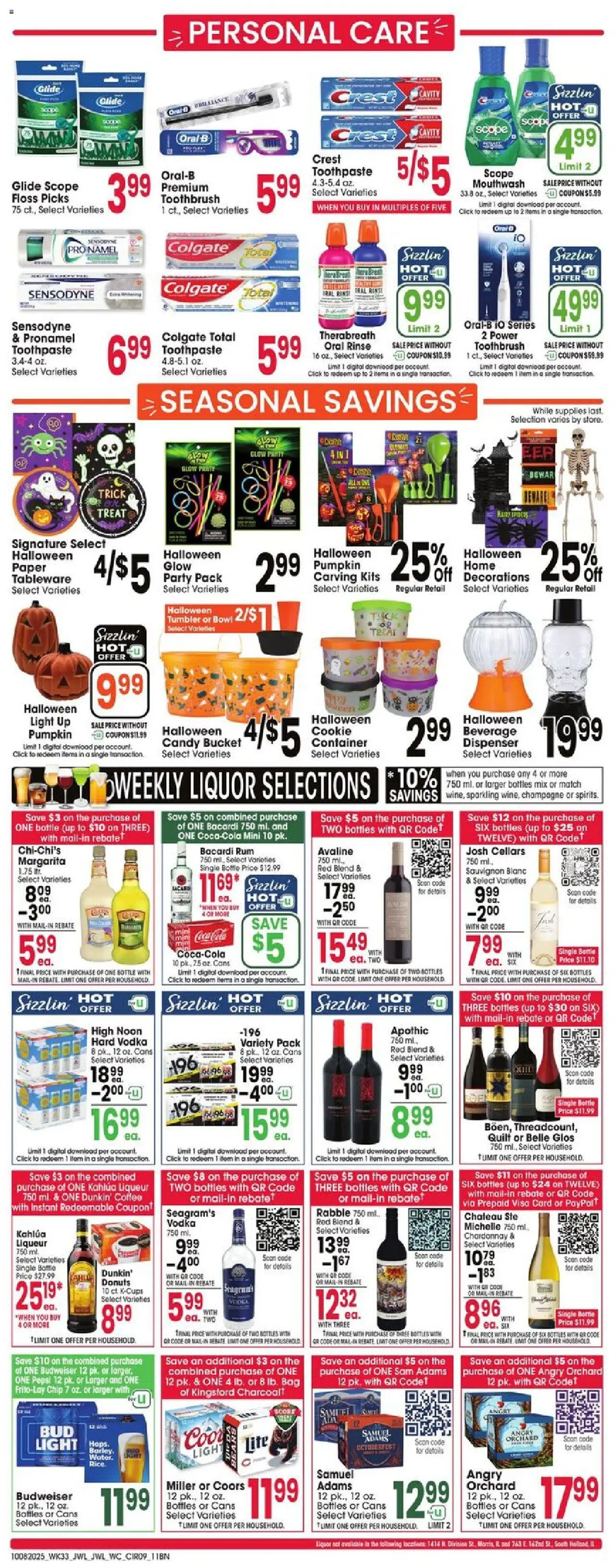 Jewel Osco Weekly Ad - valid from 08.10.2025 | Page: 9 | Products: Toothpaste, Mouthwash, Lime, Quilt