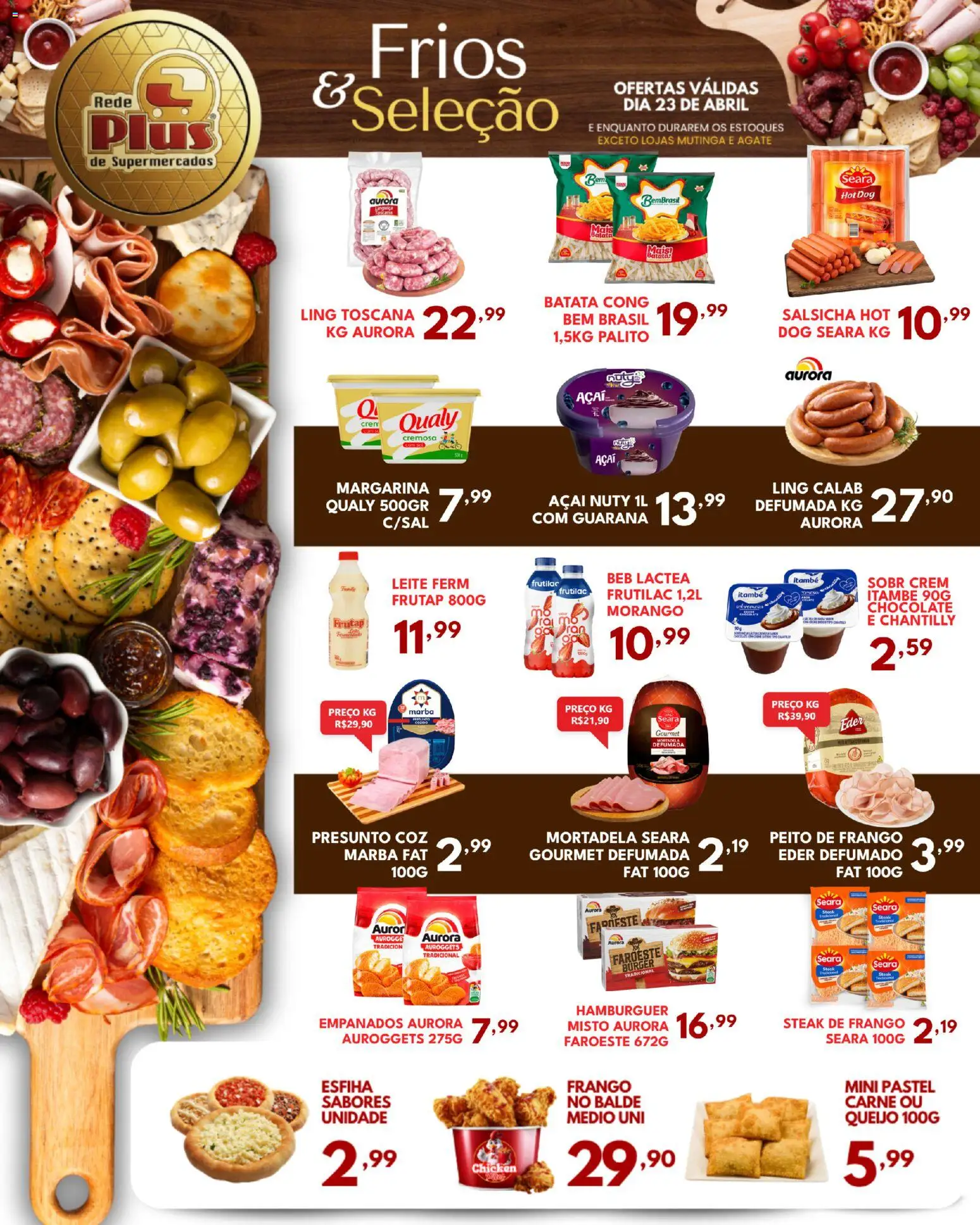 Rede Plus Supermercados Folheto - válido de 22.04.2026 | Página: 3 | Produtos: Guaraná, Margarina, Peito de frango, Açaí