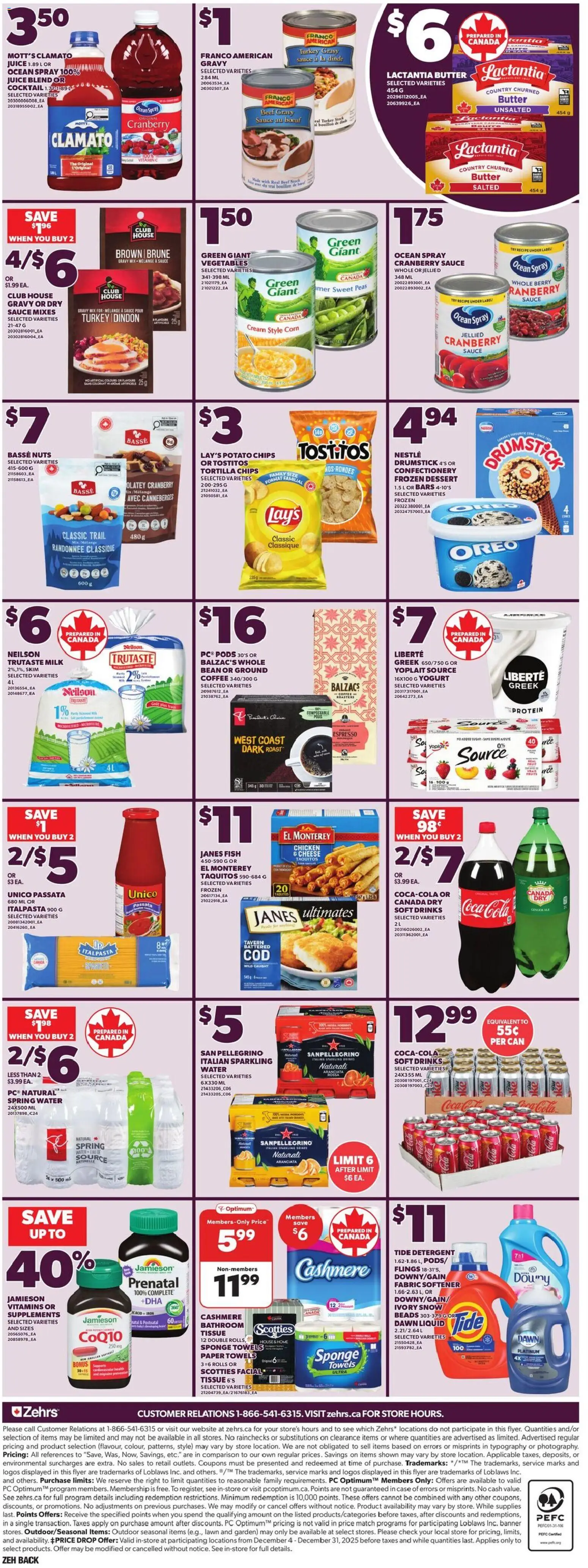 Zehrs flyer valid from 18.12.2025 | Page: 4 | Products: Iron, Fabric softener, Yogurt, Coffee