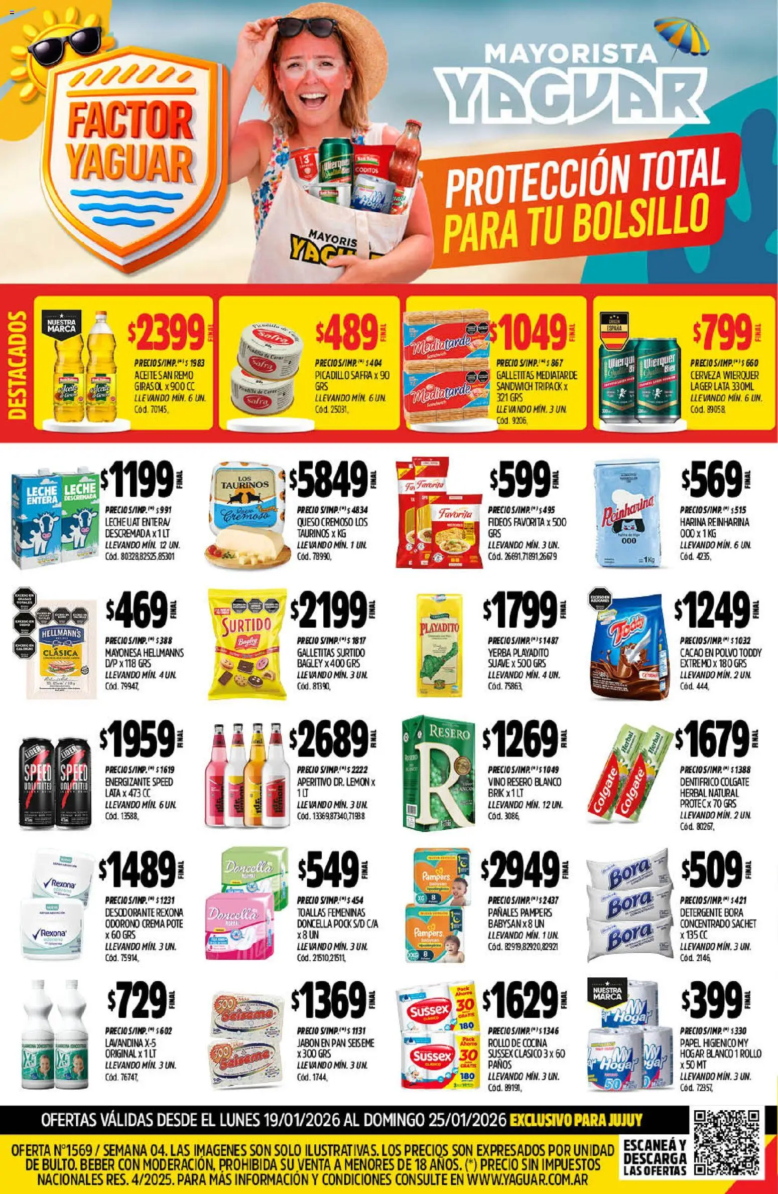 Yaguar - Oferta Semanal Jujuy │ válido desde el 19.01.2026 | Página: 1 | Productos: Lavandina, Cocina, Jabón, Pañales