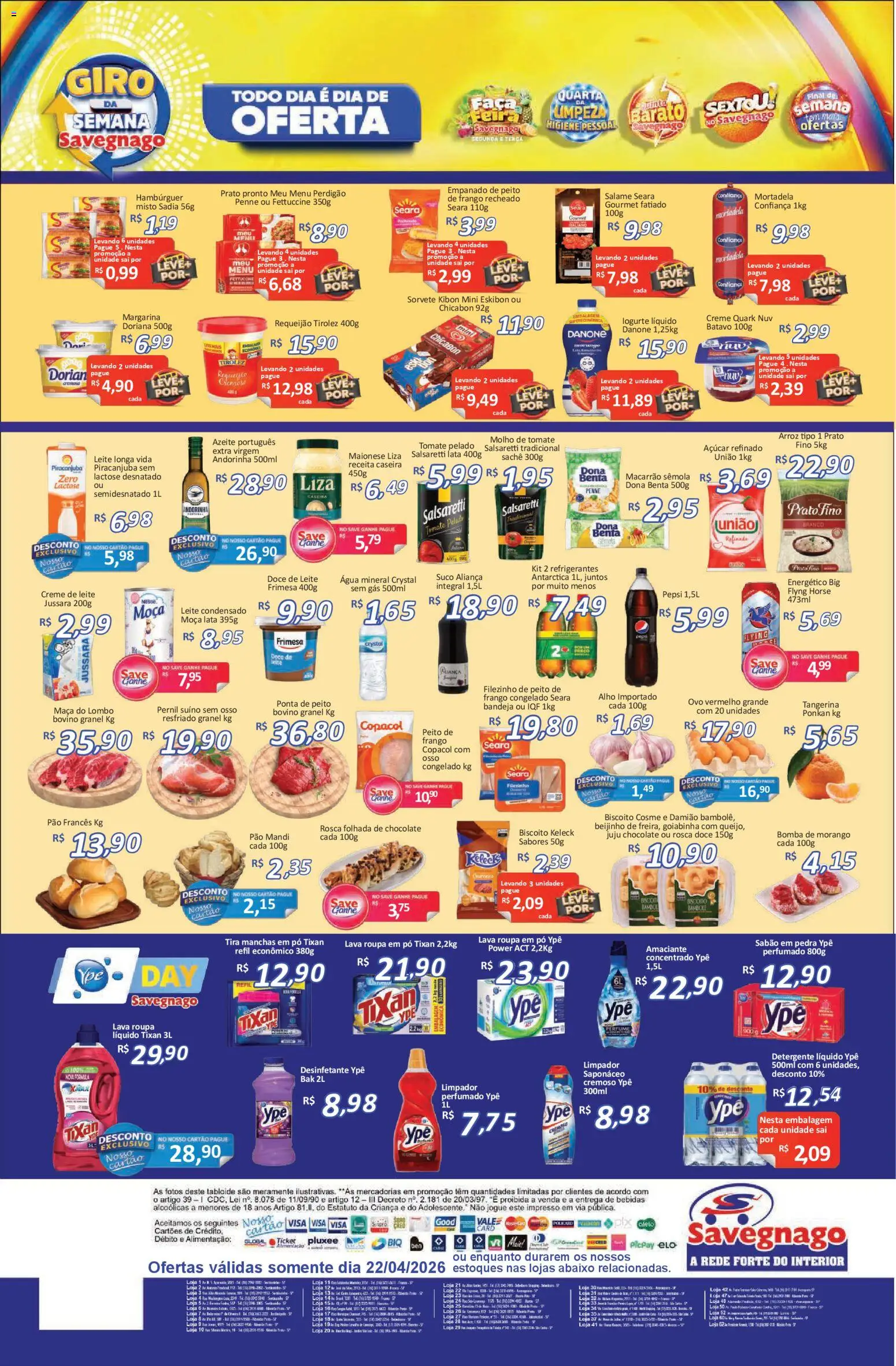 Savegnago Folheto - válido de 22.04.2026 | Página: 2 | Produtos: Molho de tomate, Detergente, Aliança, Mortadela