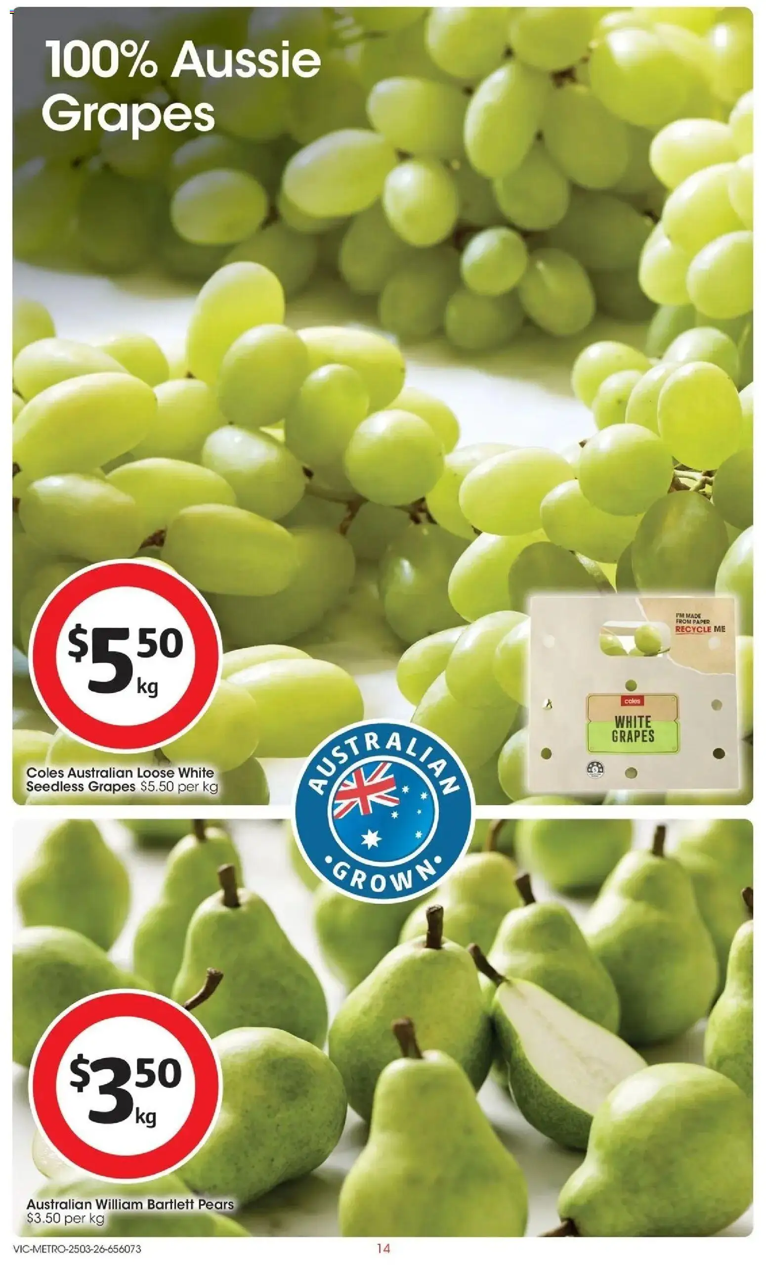 Coles catalogue - valid from 25.03.2026 | Page: 14 | Products: Grapes