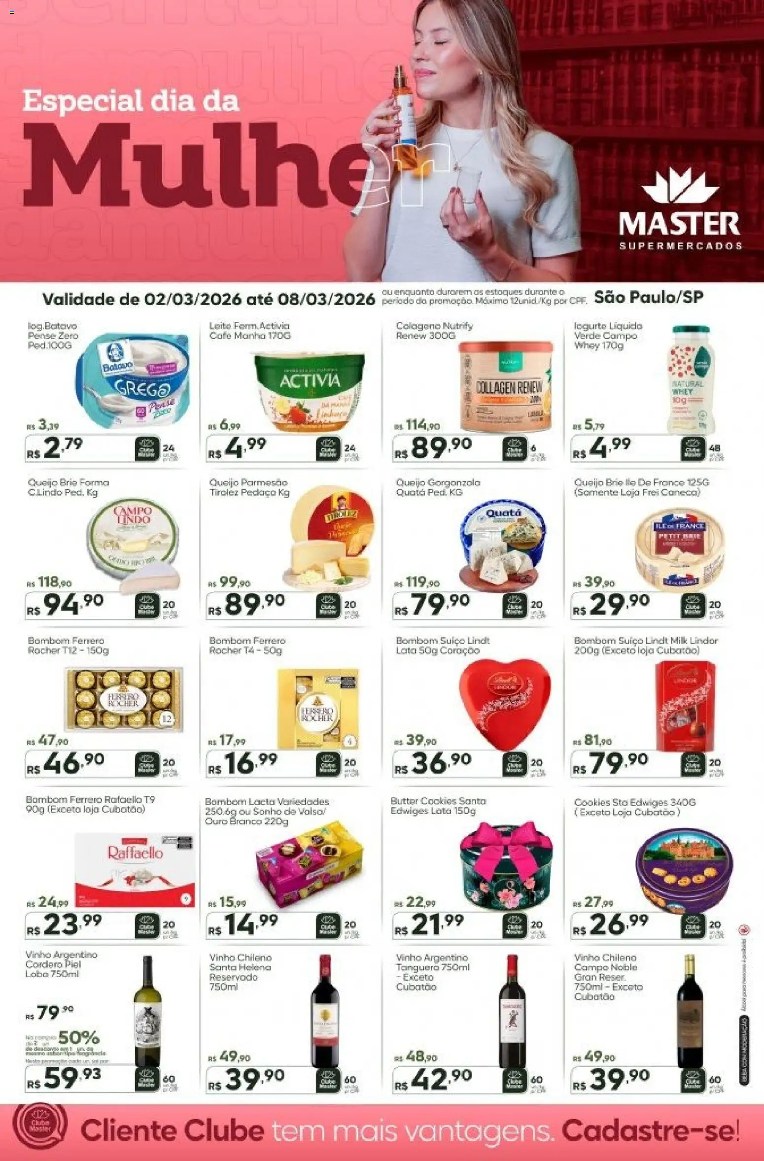 Master Folheto - válido de 02.03.2026 | Página: 1 | Produtos: Caneca, Brie, Queijo parmesão, Bombom