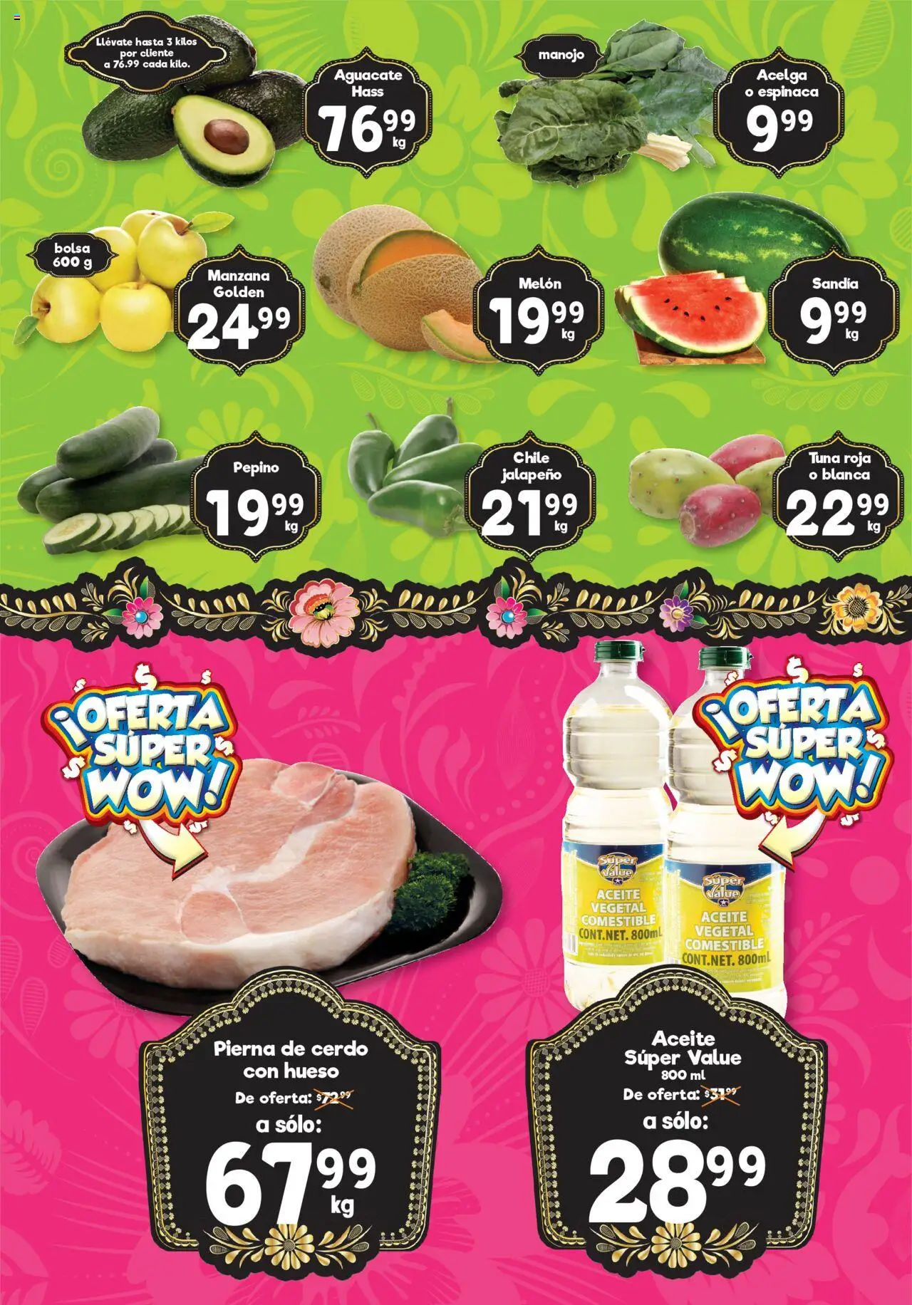 Nuevas ofertas de S-Mart válidas en toda la República Mexicana desde el 19.08.2025. ¡Encuentra las mejores ofertas en S-Mart - Folleto - Reynosa (y Rio Bravo)! | Página: 2 | Productos: Acelga, Melón, Bolsa, Cerdo