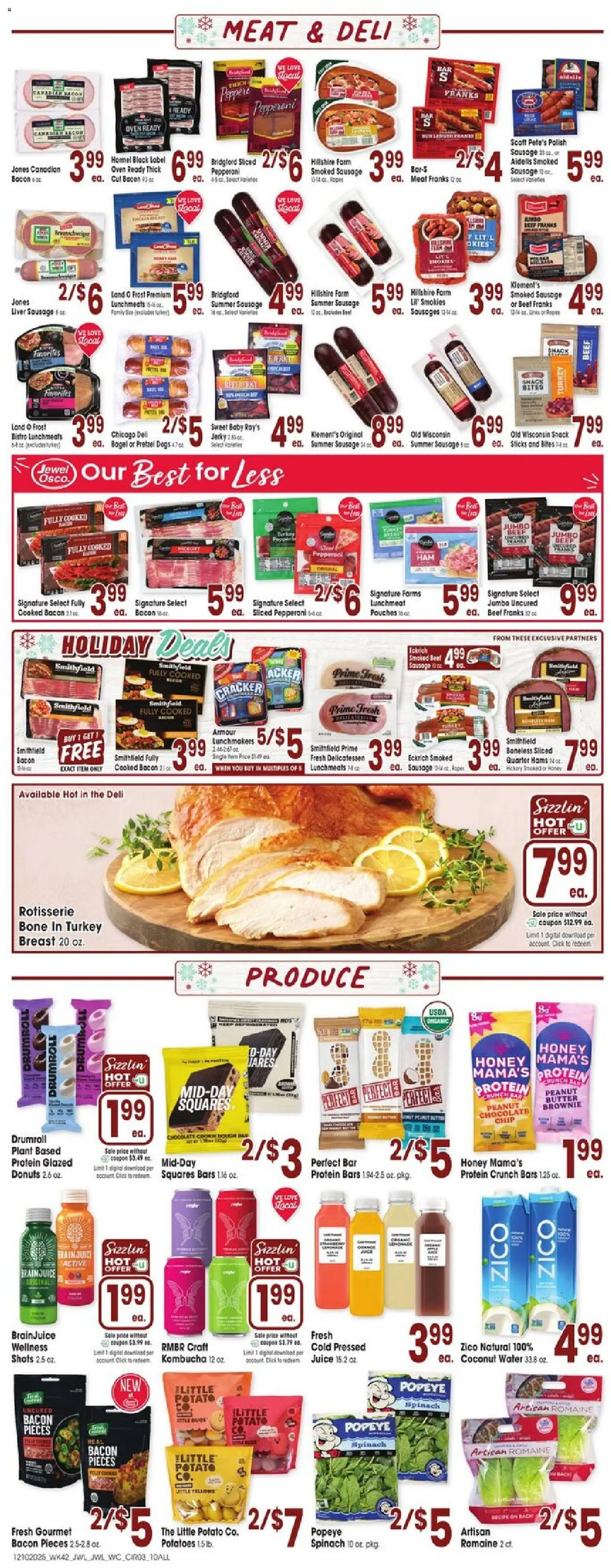 Jewel Osco Weekly Ad - valid from 10.12.2025 | Page: 3 | Products: Romaine, Spinach, Chocolate, Lime