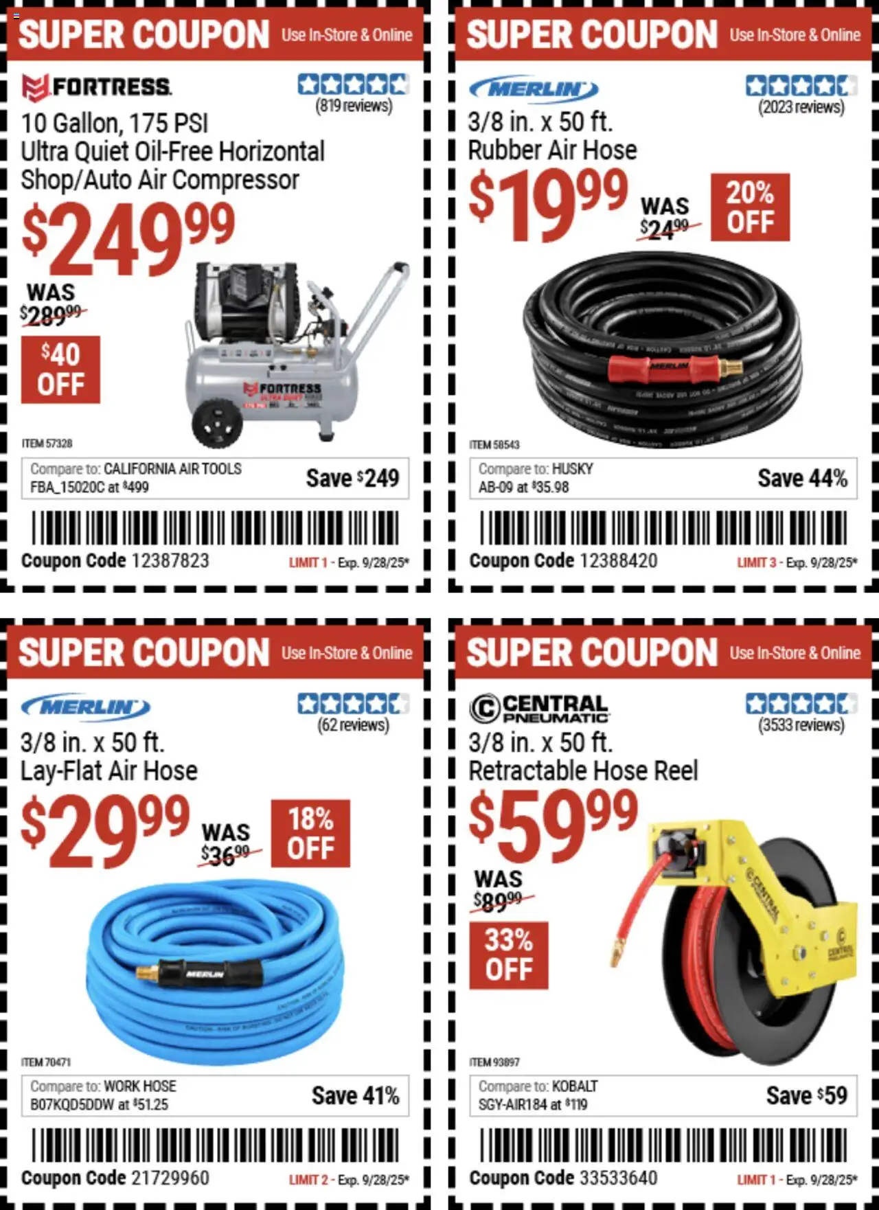 Harbor Freight Weekly Ad - valid from 15.09.2025 | Page: 14 | Products: Compressor, Pneumatic