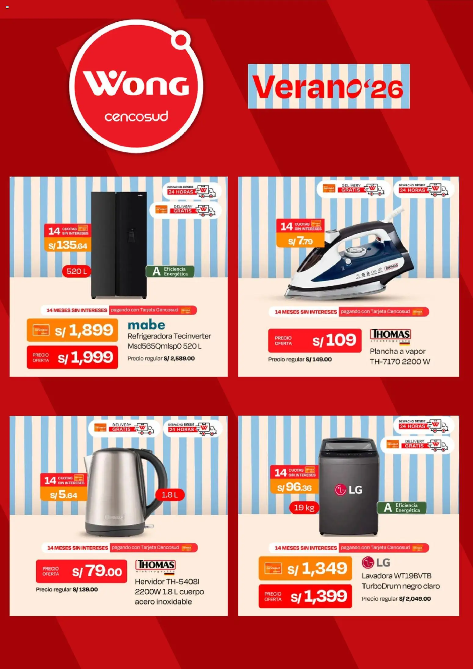 Catálogo Wong válido desde 02.03.2026 | Página: 5 | Productos: Lavadora, Hervidor