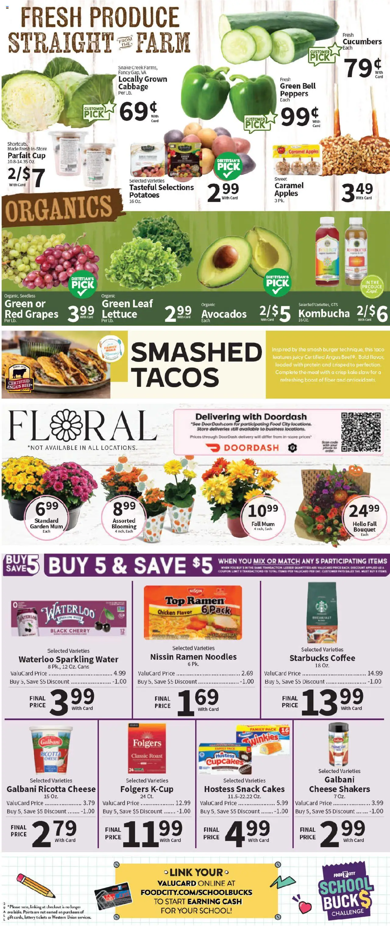 Food City Weekly Ad - valid from 12.09.2025 | Page: 5 | Products: Kale, Noodles, Cucumbers, Grapes