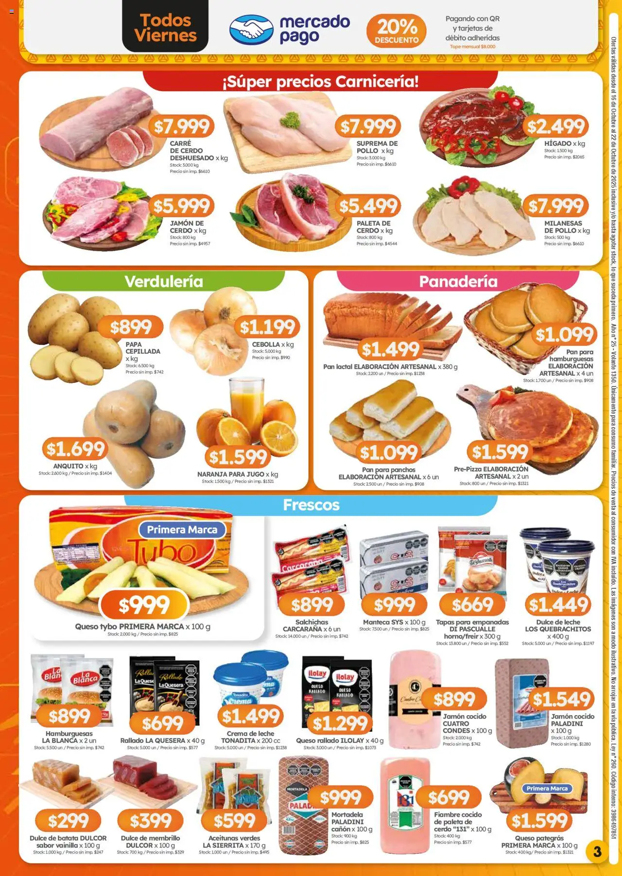 Cordiez ofertas │ válido desde el 16.10.2025 | Página: 3 | Productos: Jamón cocido, Batata, Manteca, Cerdo