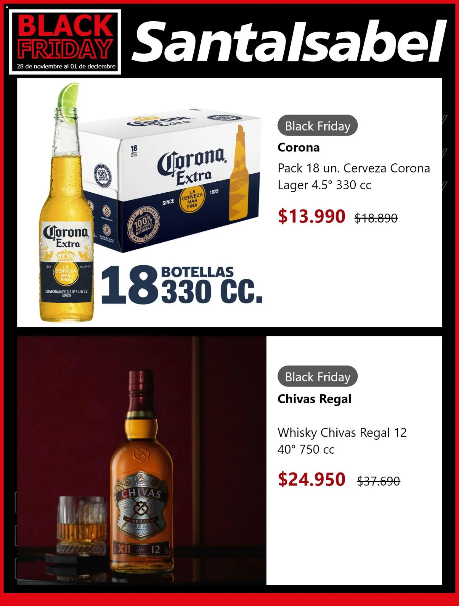 Black Friday Santa Isabel │ válido desde el 28.11.2025 | Página: 4 | Productos: Agua, Cerveza, Whisky