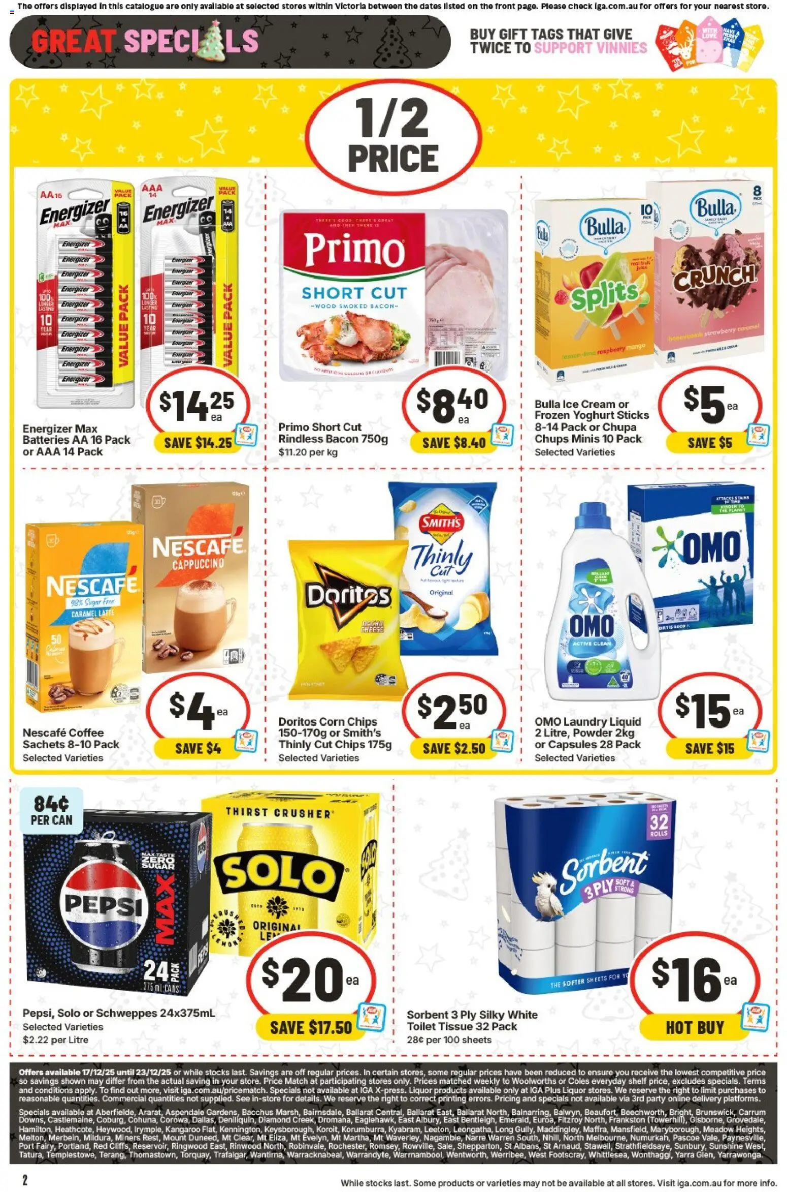 IGA catalogue - valid from 17.12.2025 | Page: 36 | Products: Bacon, Mango, Raspberry, Batteries