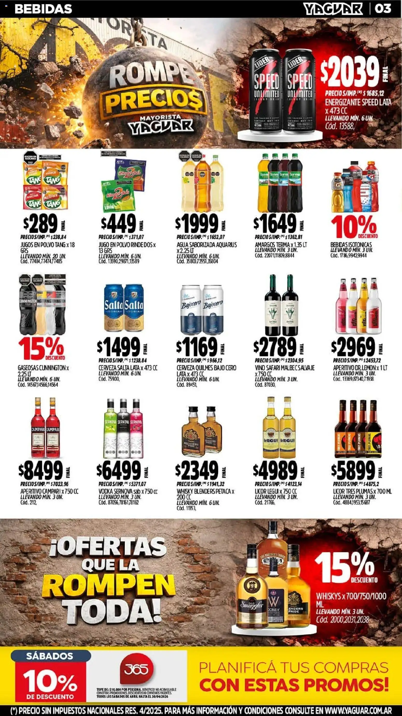 Yaguar - Oferta Semanal Salta │ válido desde el 13.04.2026 | Página: 4 | Productos: Vodka, Agua, Jugo, Cerveza