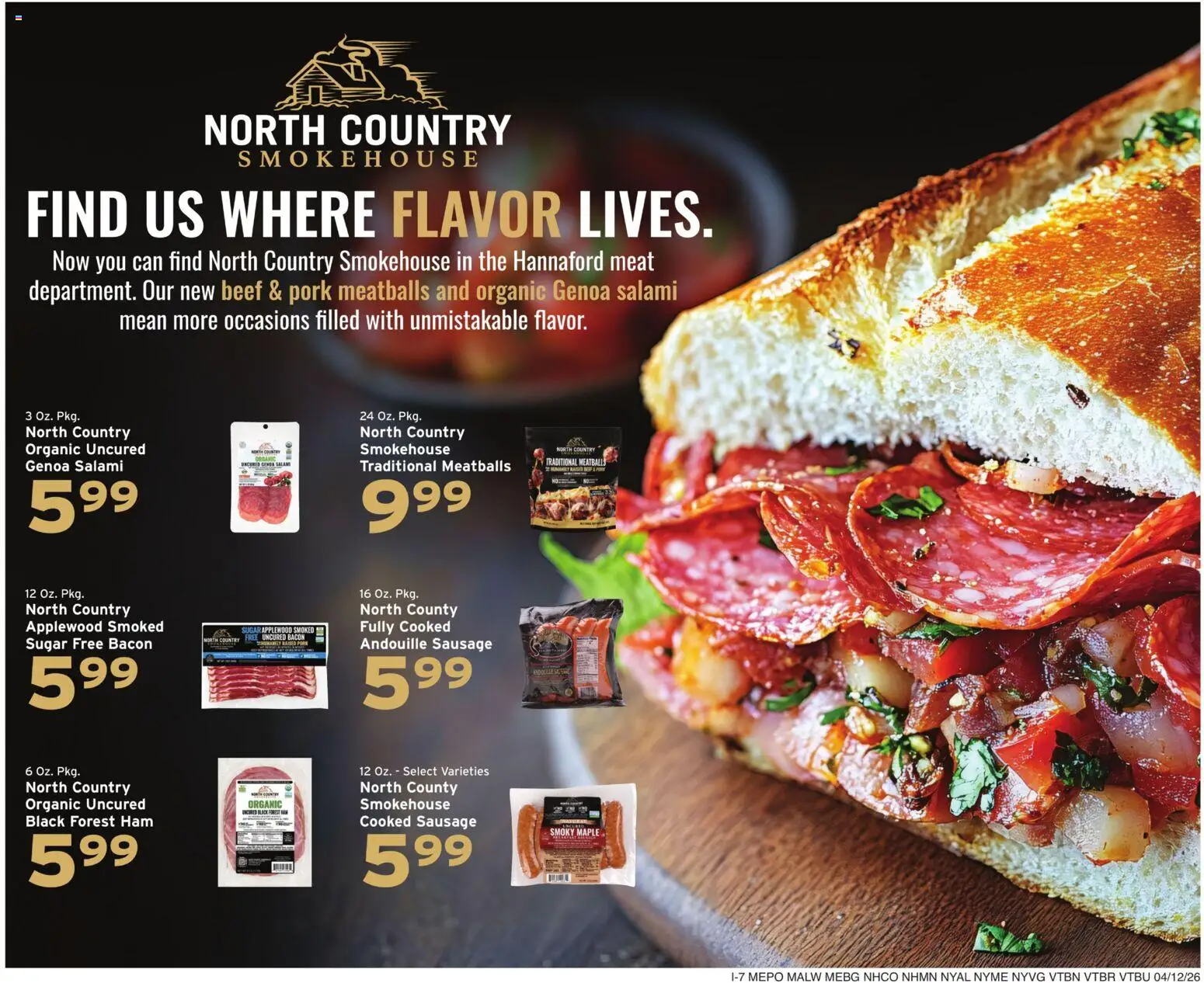 Hannaford Weekly Ad - valid from 12.04.2026 | Page: 15 | Products: Salami, Ham, Pork, Sausage