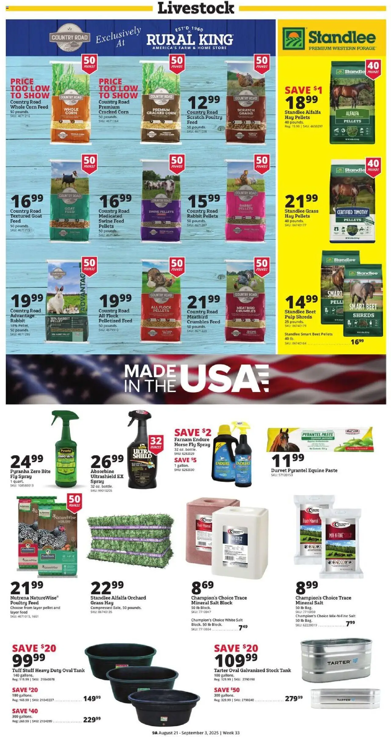 Rural King Weekly Ad - valid from 21.08.2025 | Page: 11 | Products: Corn, Salt, Beet, Poultry