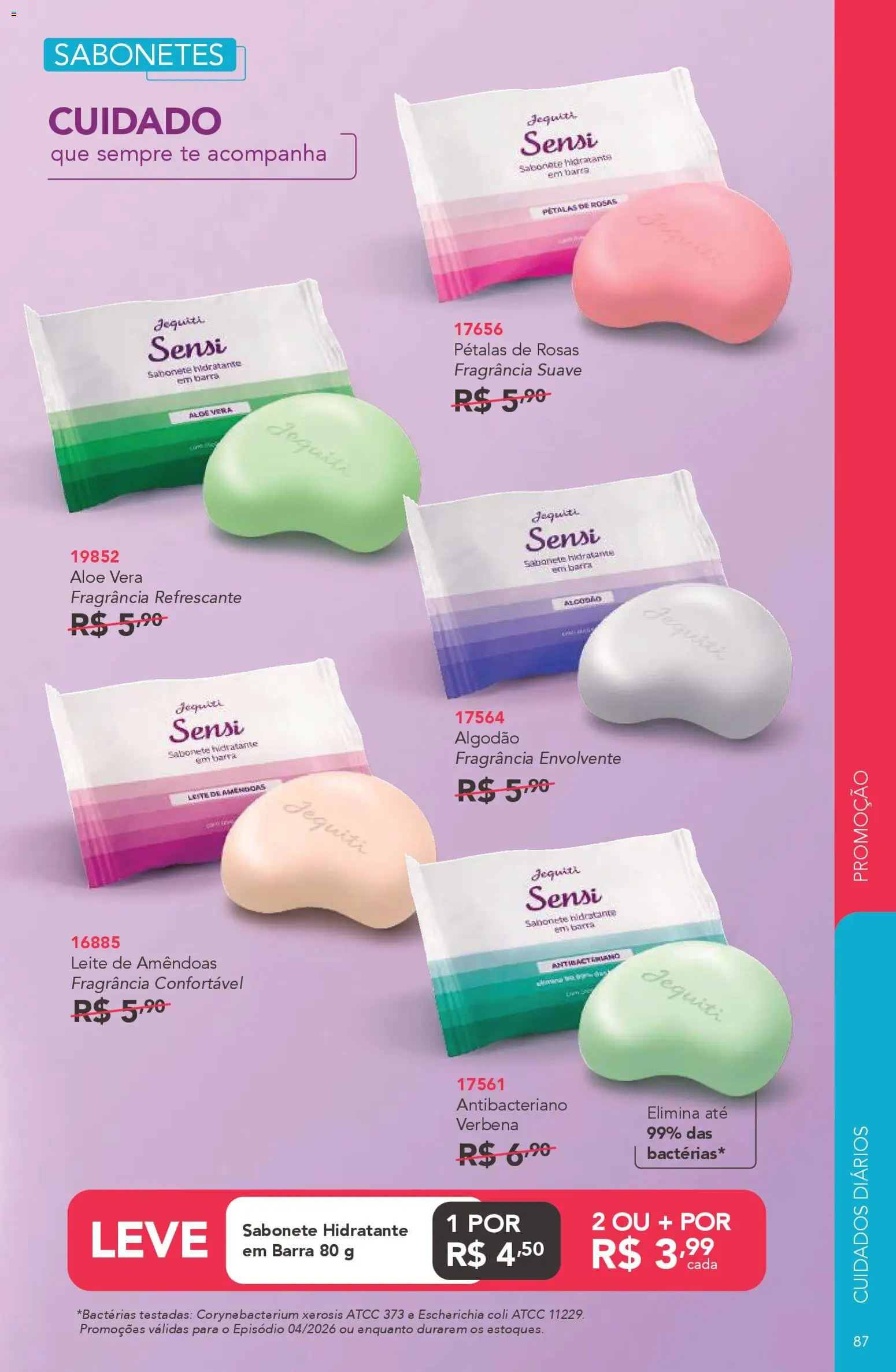 Jequiti Folheto - válido de 06.03.2026 | Página: 87 | Produtos: Fragrância, Leite, Algodão, Amêndoas