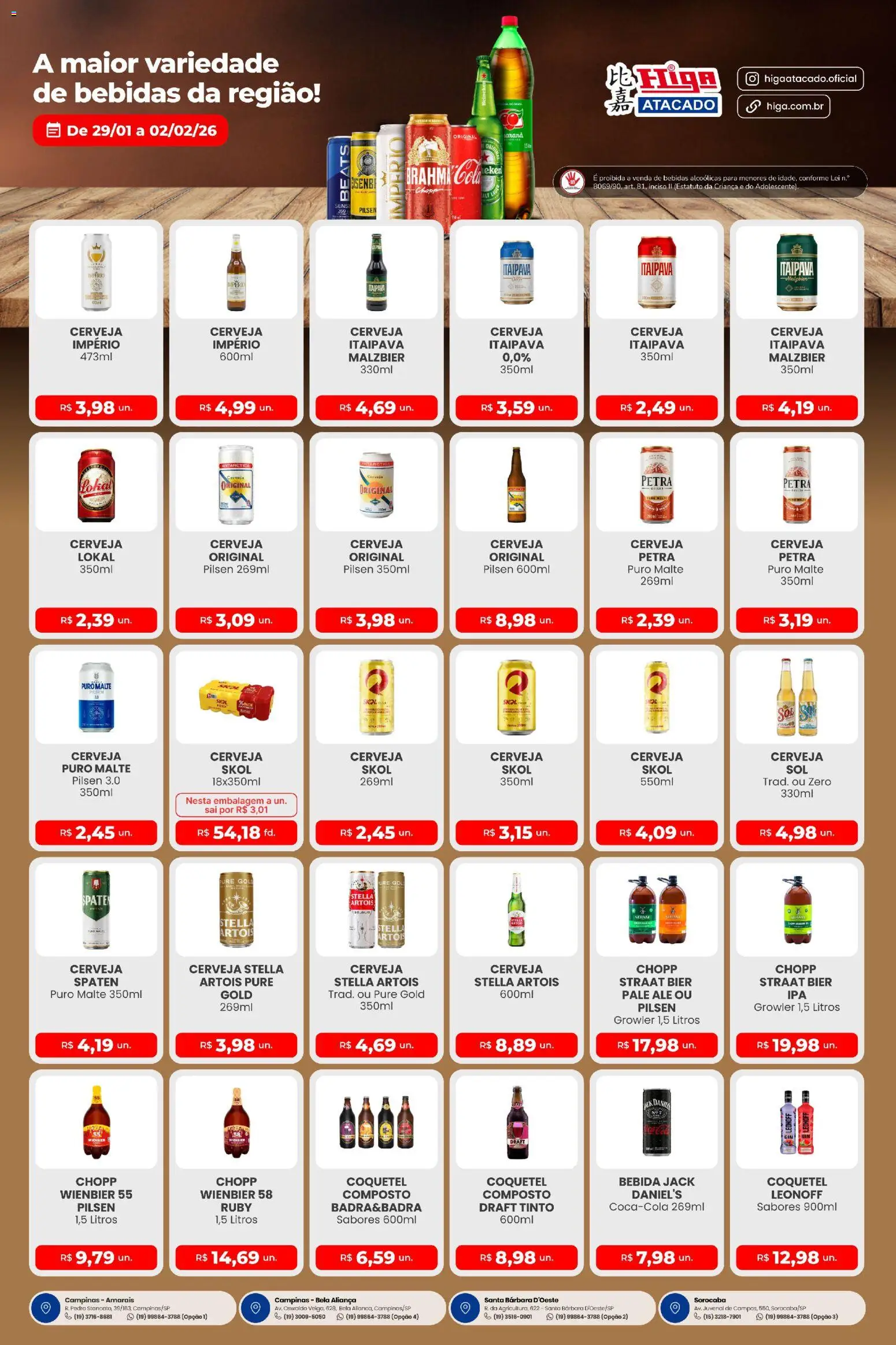 Higa Atacado Folheto - válido de 29.01.2026 | Página: 2 | Produtos: Aliança, Cerveja, Bebida, Bala