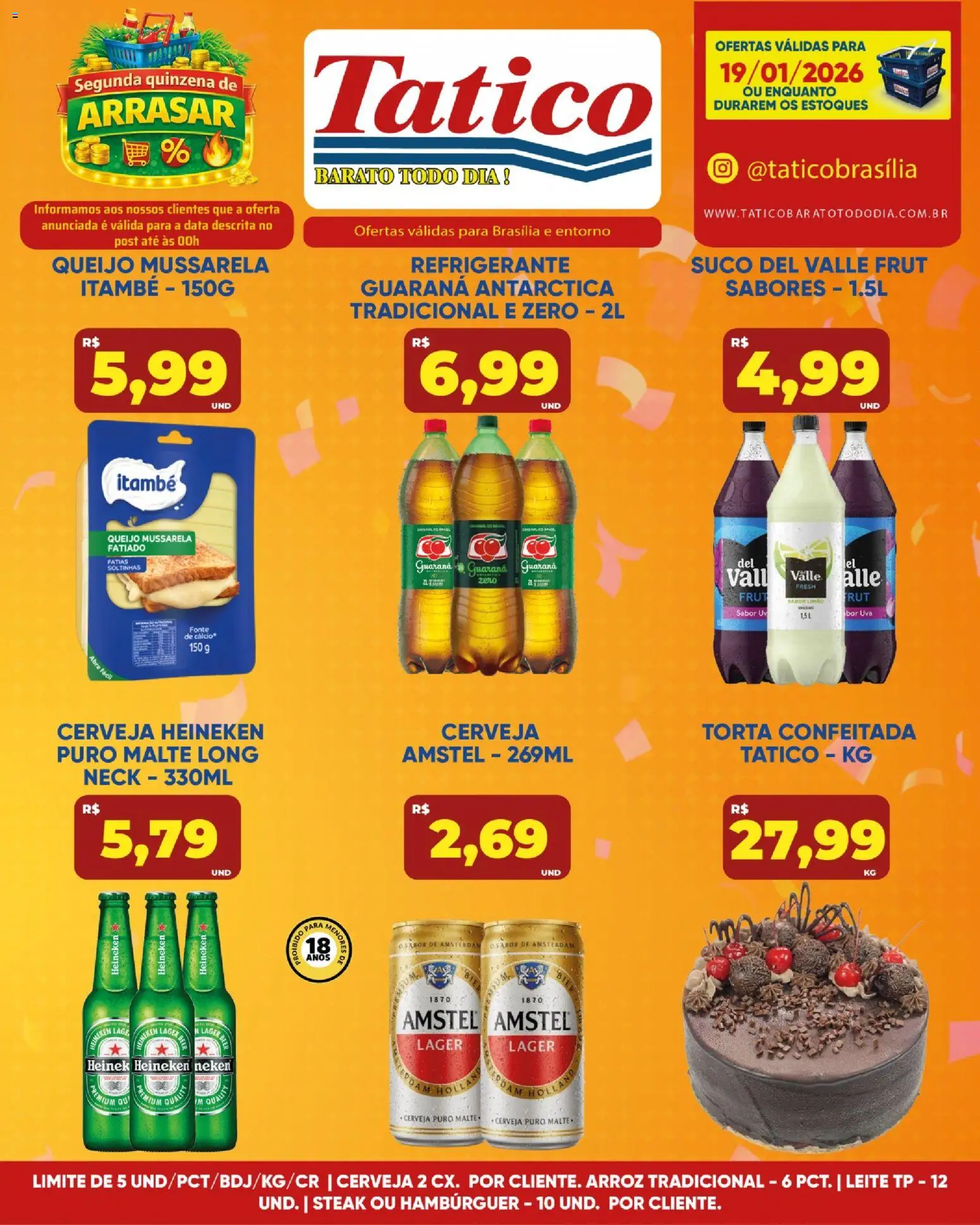 Tatico Folheto - válido de 19.01.2026 | Página: 6 | Produtos: Leite, Queijo, Cerveja, Mussarela