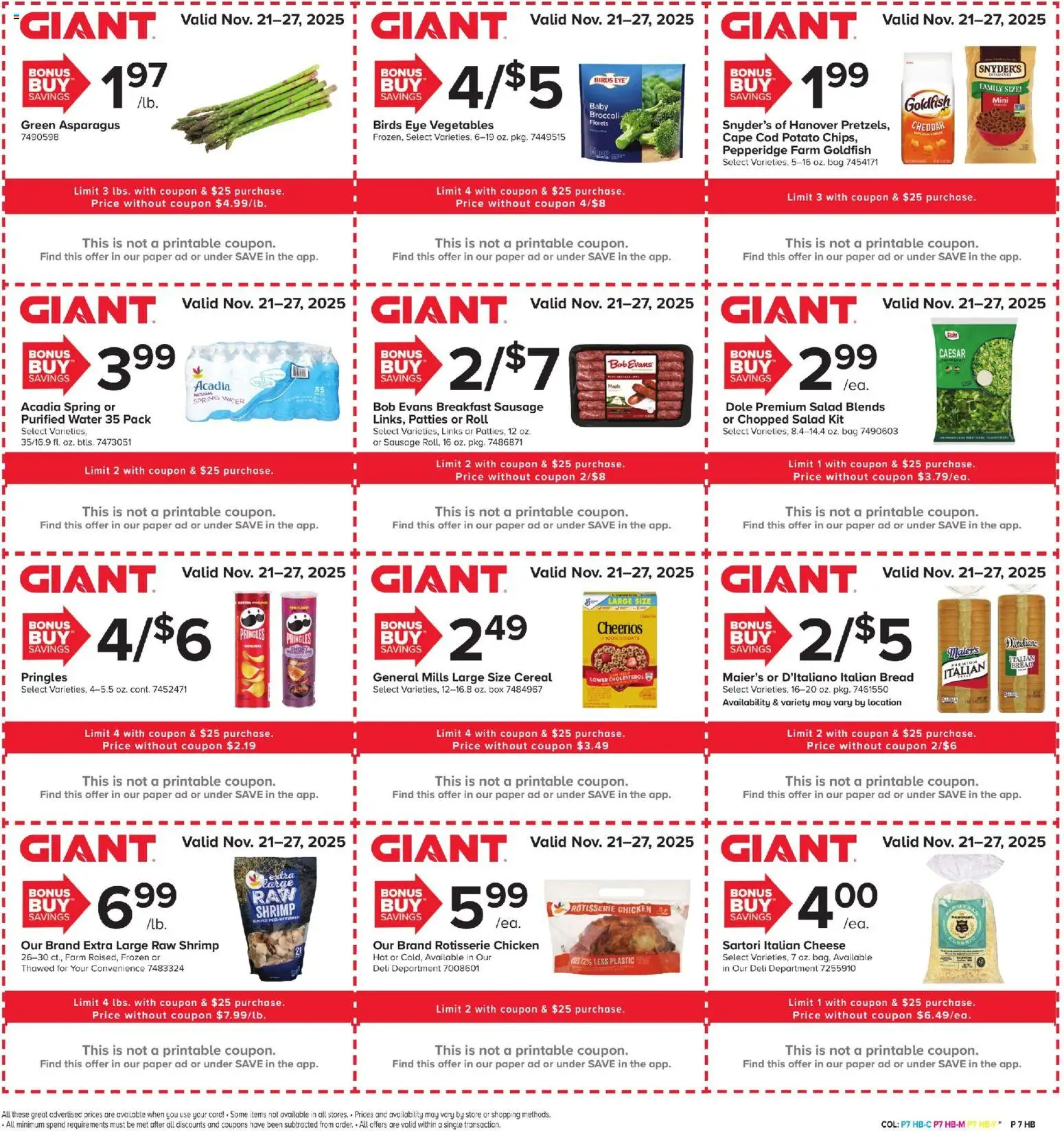 Giant Weekly Ad - valid from 21.11.2025 | Page: 5 | Products: Asparagus, Bread, Water, Bag