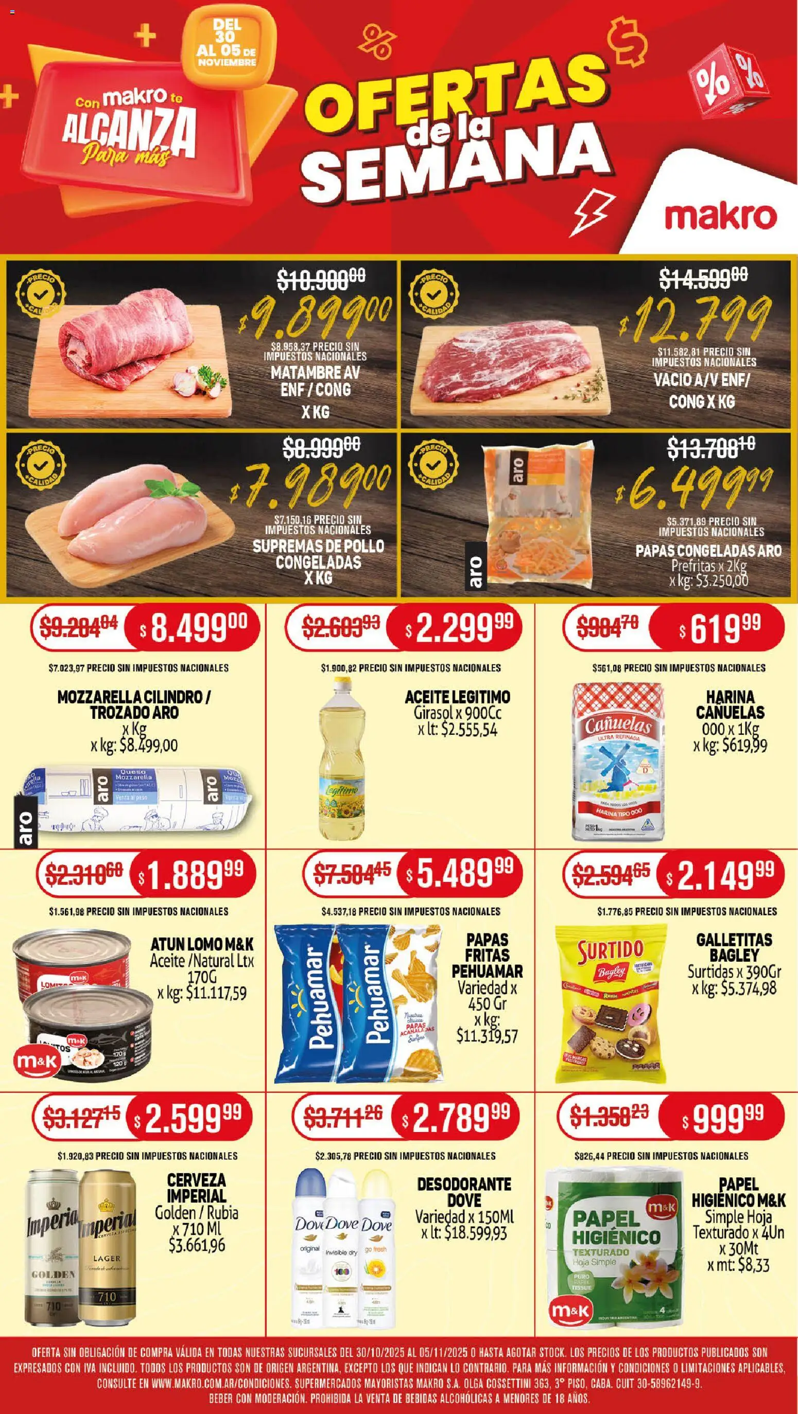 Makro ofertas │ válido desde el 30.10.2025 | Página: 1 | Productos: Pollo, Harina, Atún, Desodorante
