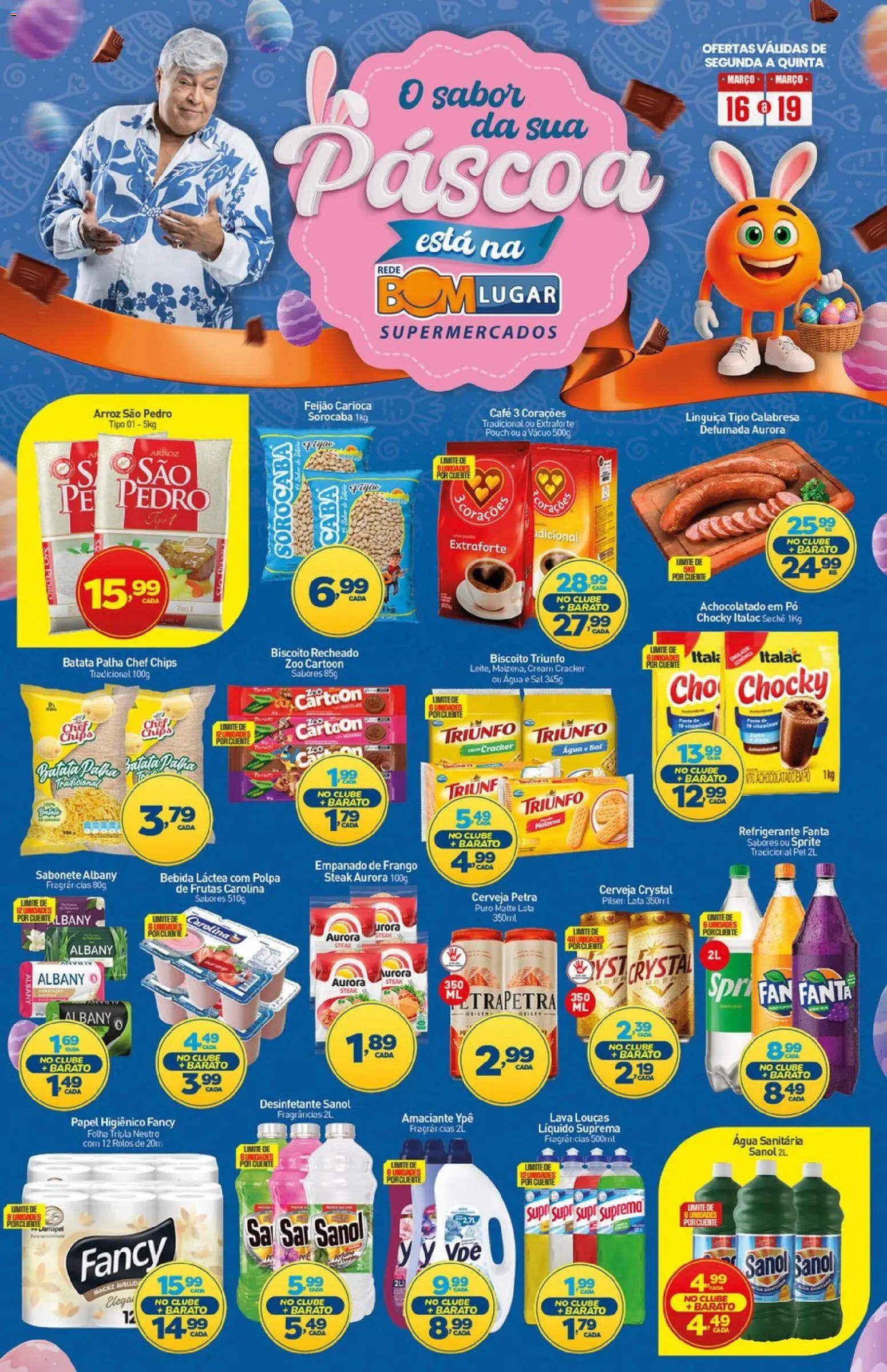 Rede Bom Lugar Folheto - válido de 16.03.2026 | Página: 1 | Produtos: Pó, Biscoito, Amaciante, Água sanitária