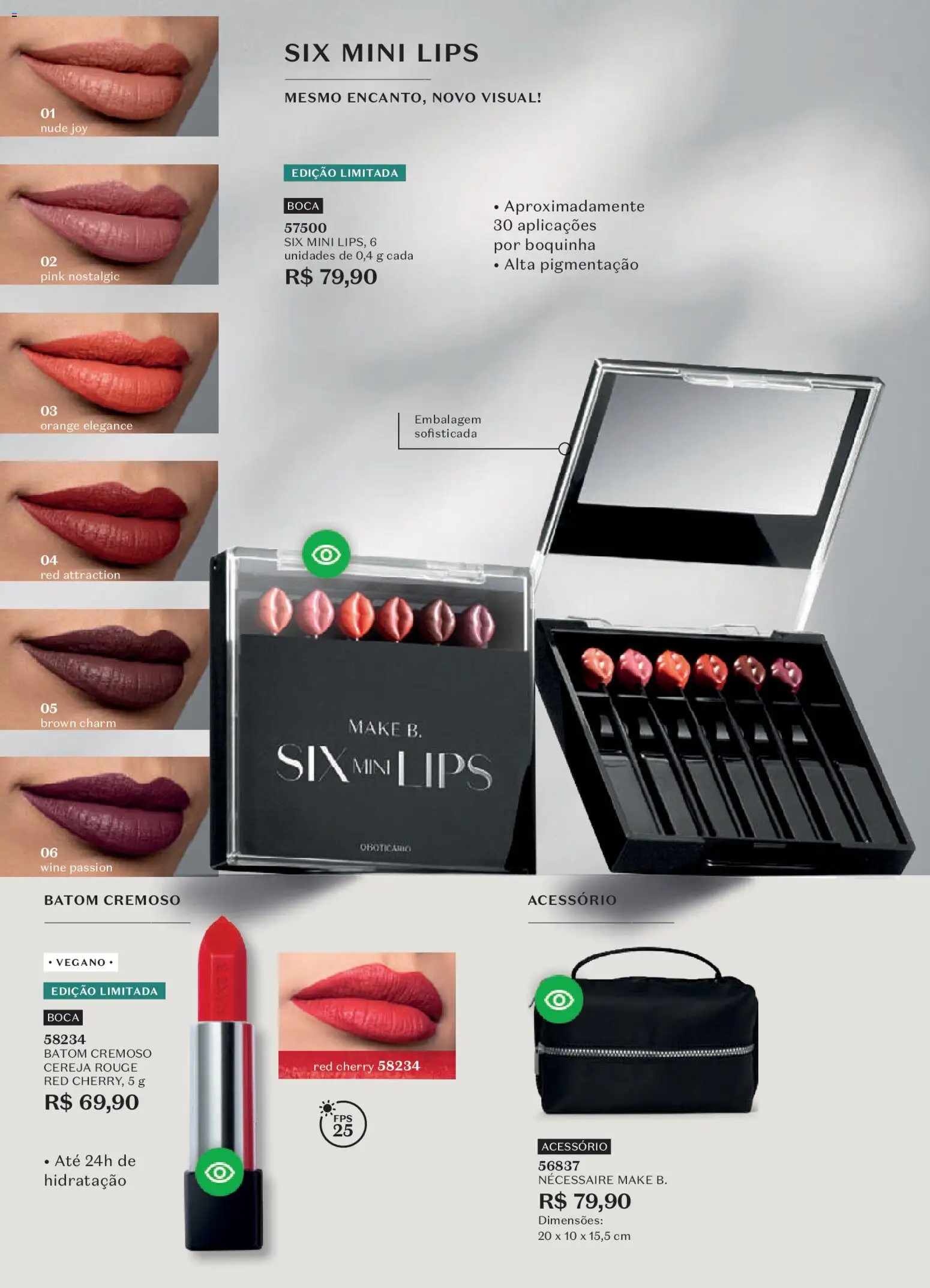 O Boticário Folheto - válido de 23.03.2026 | Página: 135 | Produtos: Cereja, Batom, Necessaire