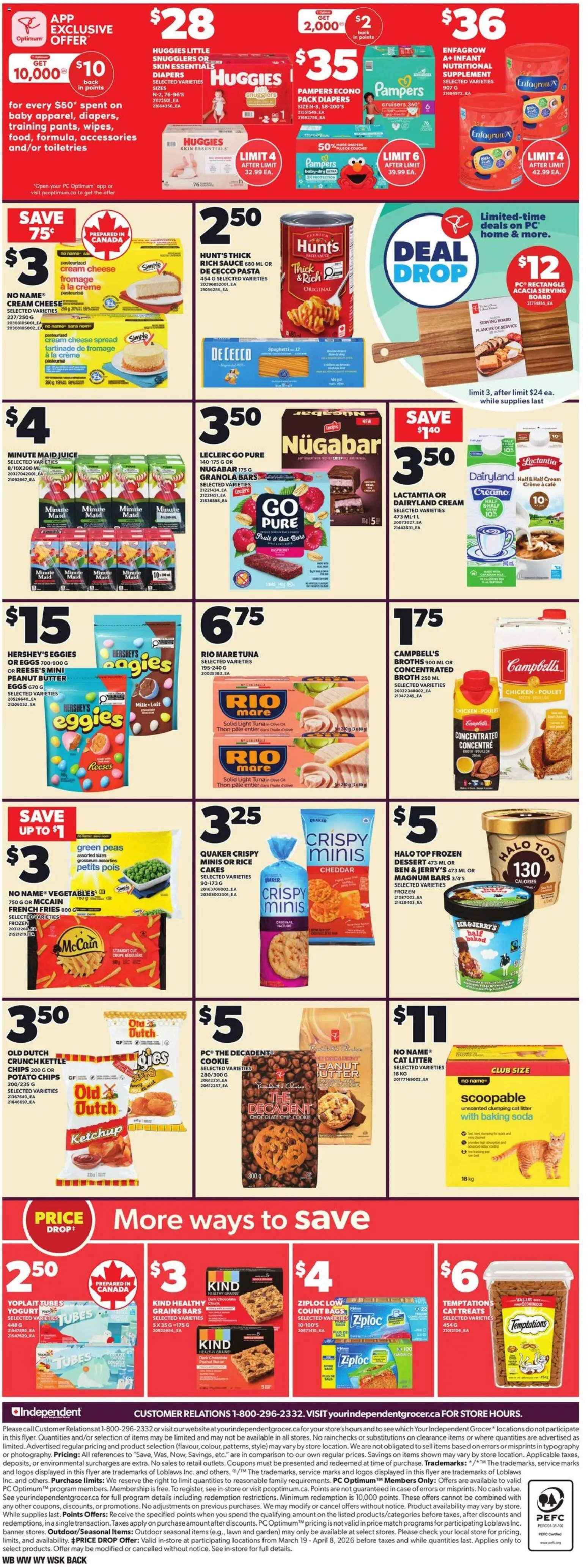 Independent Grocer flyer valid from 19.03.2026 | Page: 4 | Products: Rice, PC, Case, Yogurt