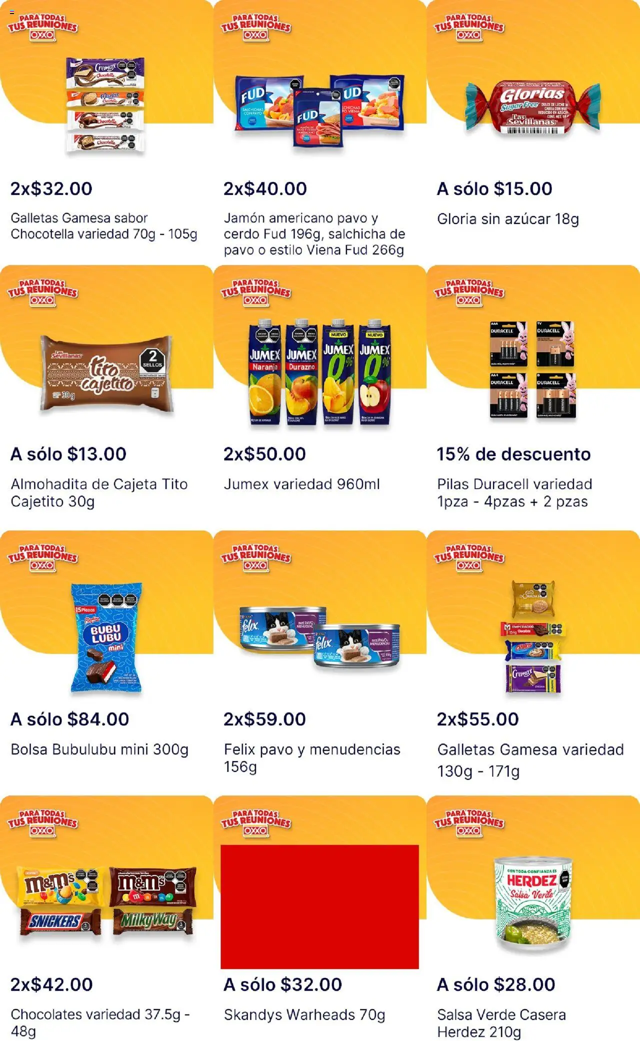 Nuevas ofertas de OXXO válidas en toda la República Mexicana desde el 26.09.2025. ¡Encuentra las mejores ofertas en OXXO - Folleto! | Página: 11 | Productos: Durazno, Chocolate, Jamón, Galletas