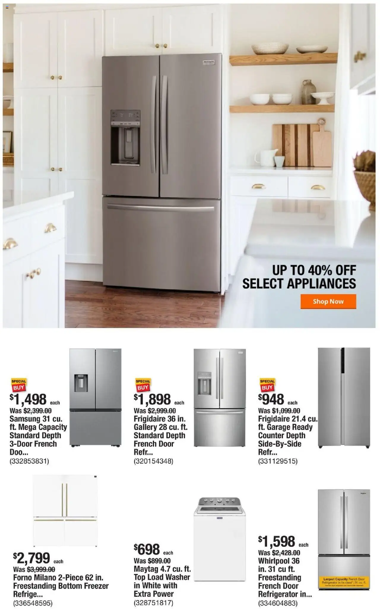 Home Depot Weekly Ad - FL - valid from 02.10.2025 | Page: 7 | Products: Washer, Refrigerator, Freezer