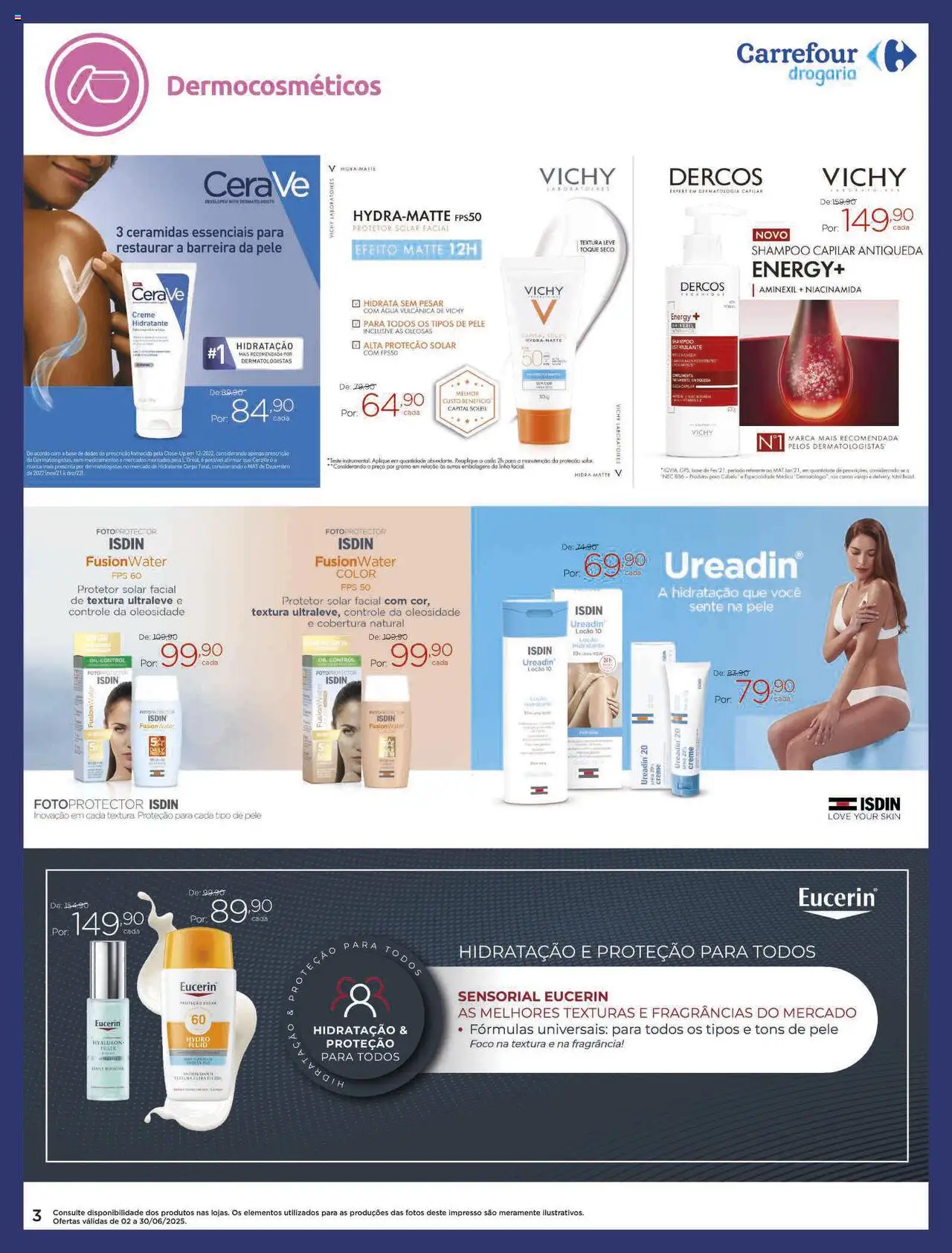 Carrefour Folheto - válido de 02.06.2025 | Página: 3 | Produtos: Shampoo, Base, Creme, Protetor solar facial