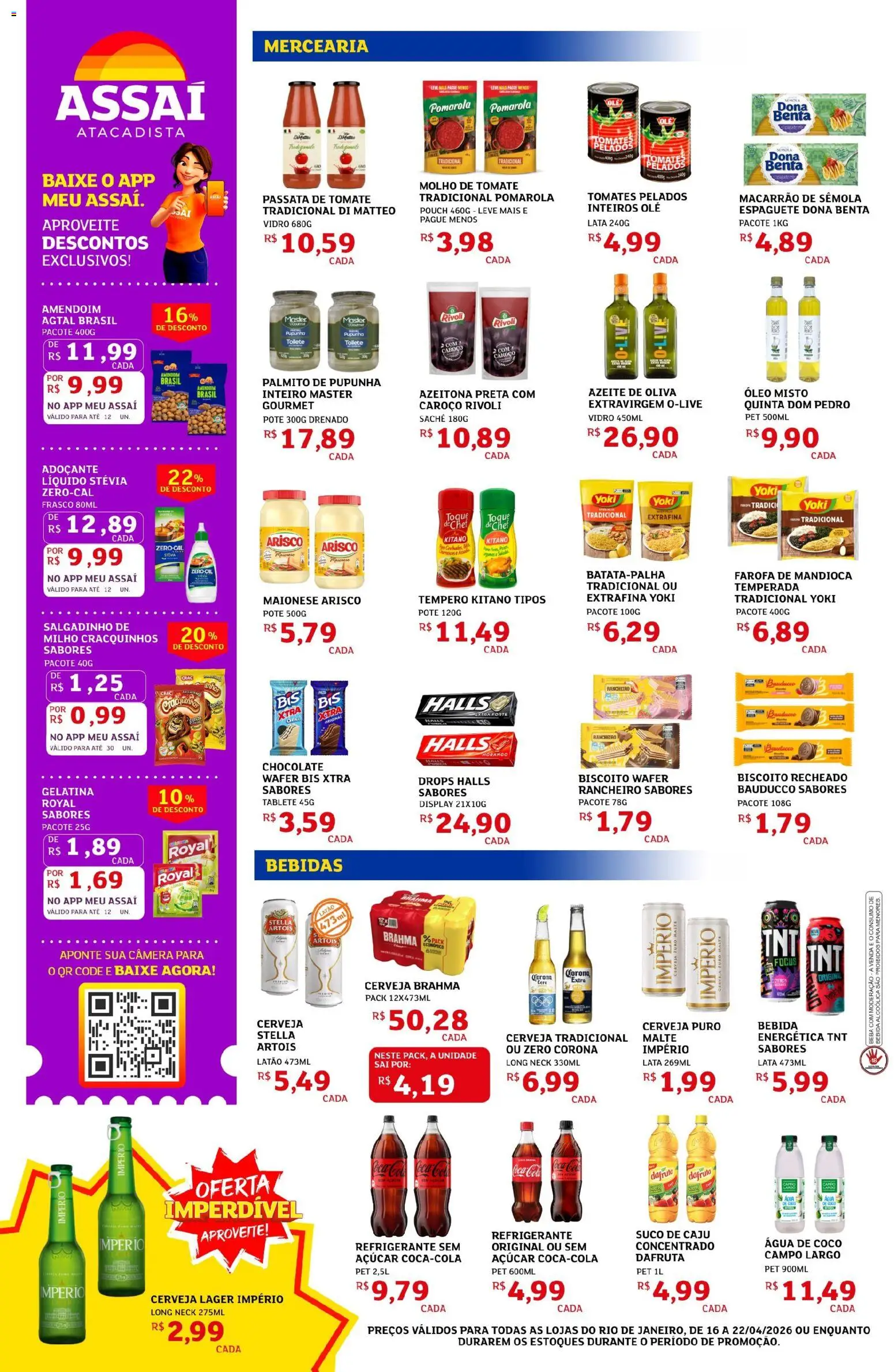 Assaí Atacadista Folheto - válido de 16.04.2026 | Página: 2 | Produtos: Caju, Água de coco, Biscoito recheado, Gelatina