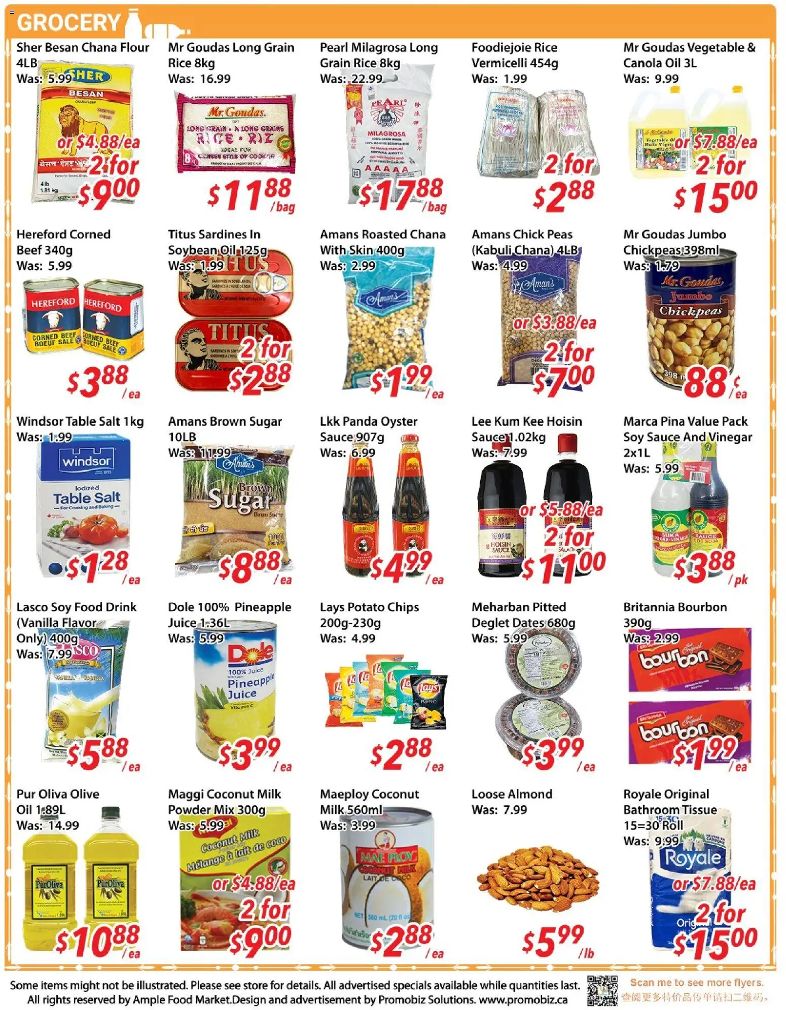 Ample Food Market flyer valid from 20.03.2026 | Page: 3 | Products: Beef, Pineapple, Chips, Powder