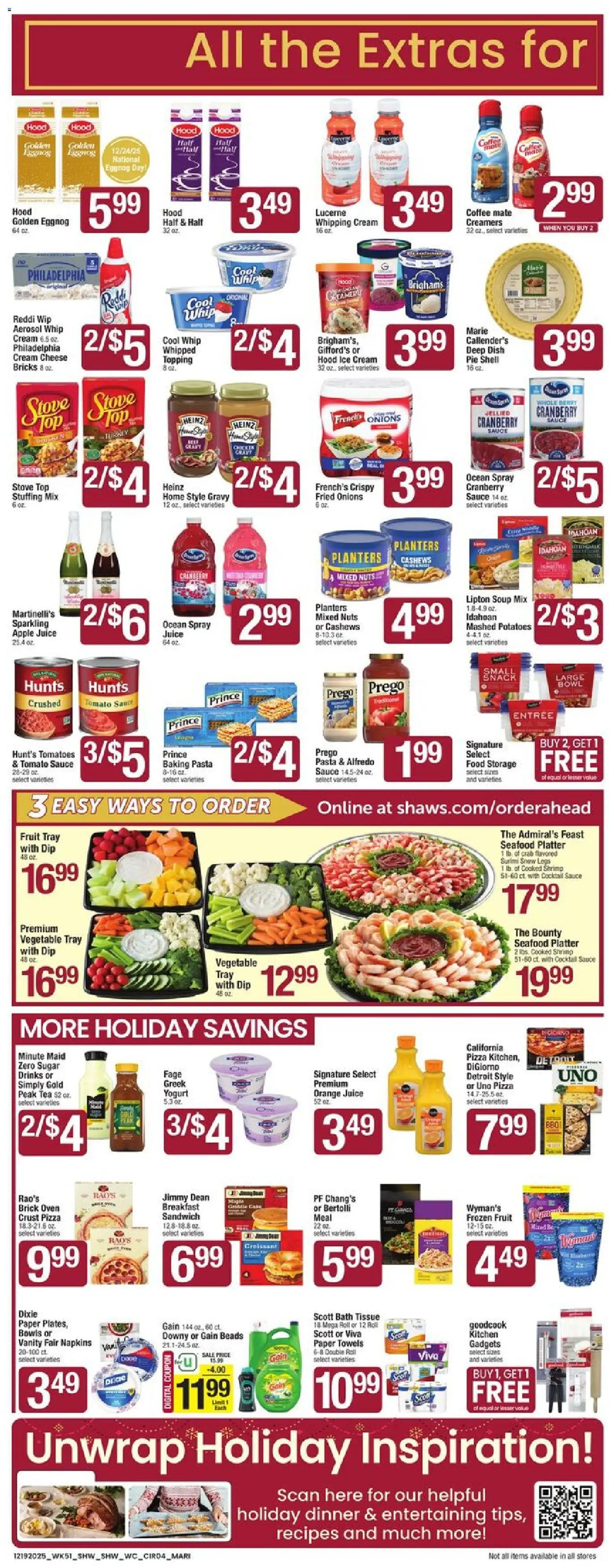 Shaw's Weekly Ad - MA - valid from 19.12.2025 | Page: 4 | Products: Coffee, Tea, Cream, Sugar