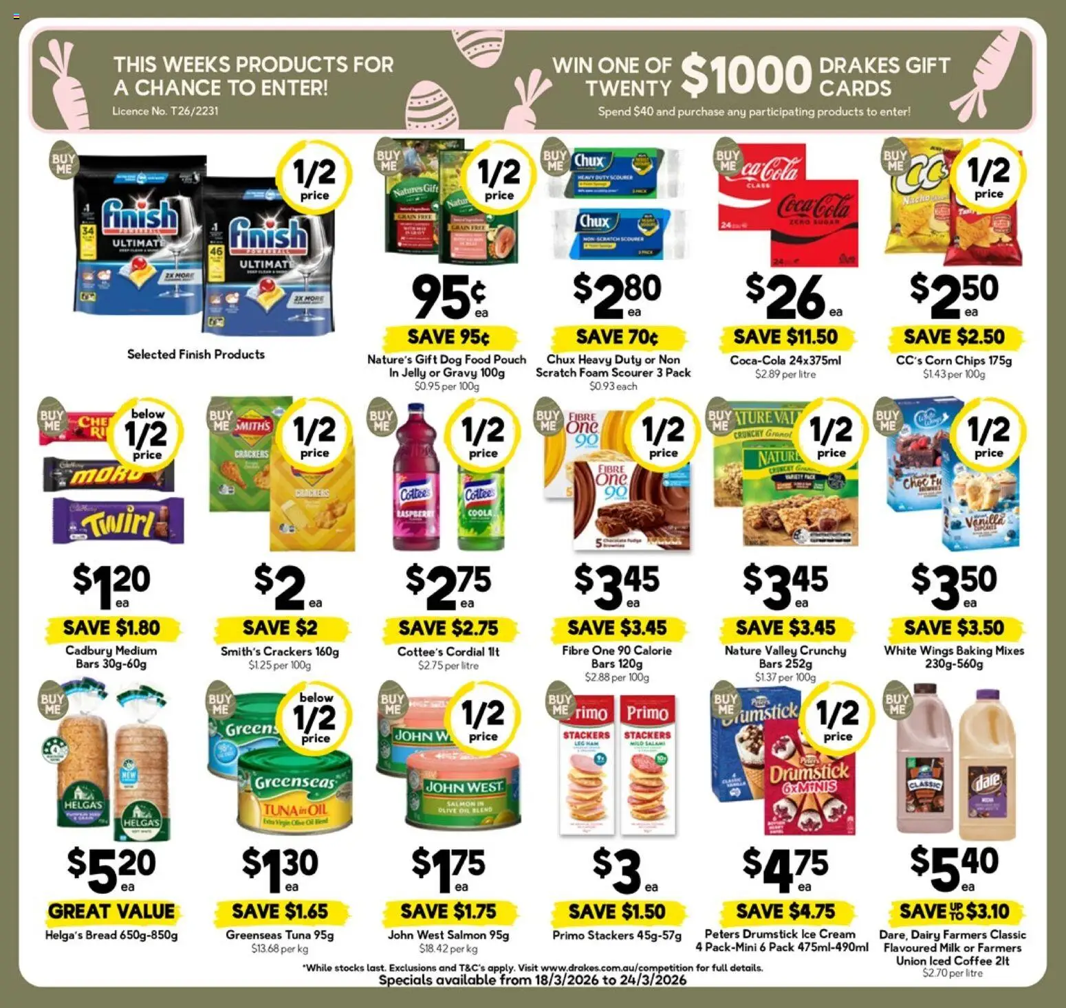 Drakes catalogue - valid from 18.03.2026 | Page: 2 | Products: Coca Cola, Chips, Olive oil, Dog food