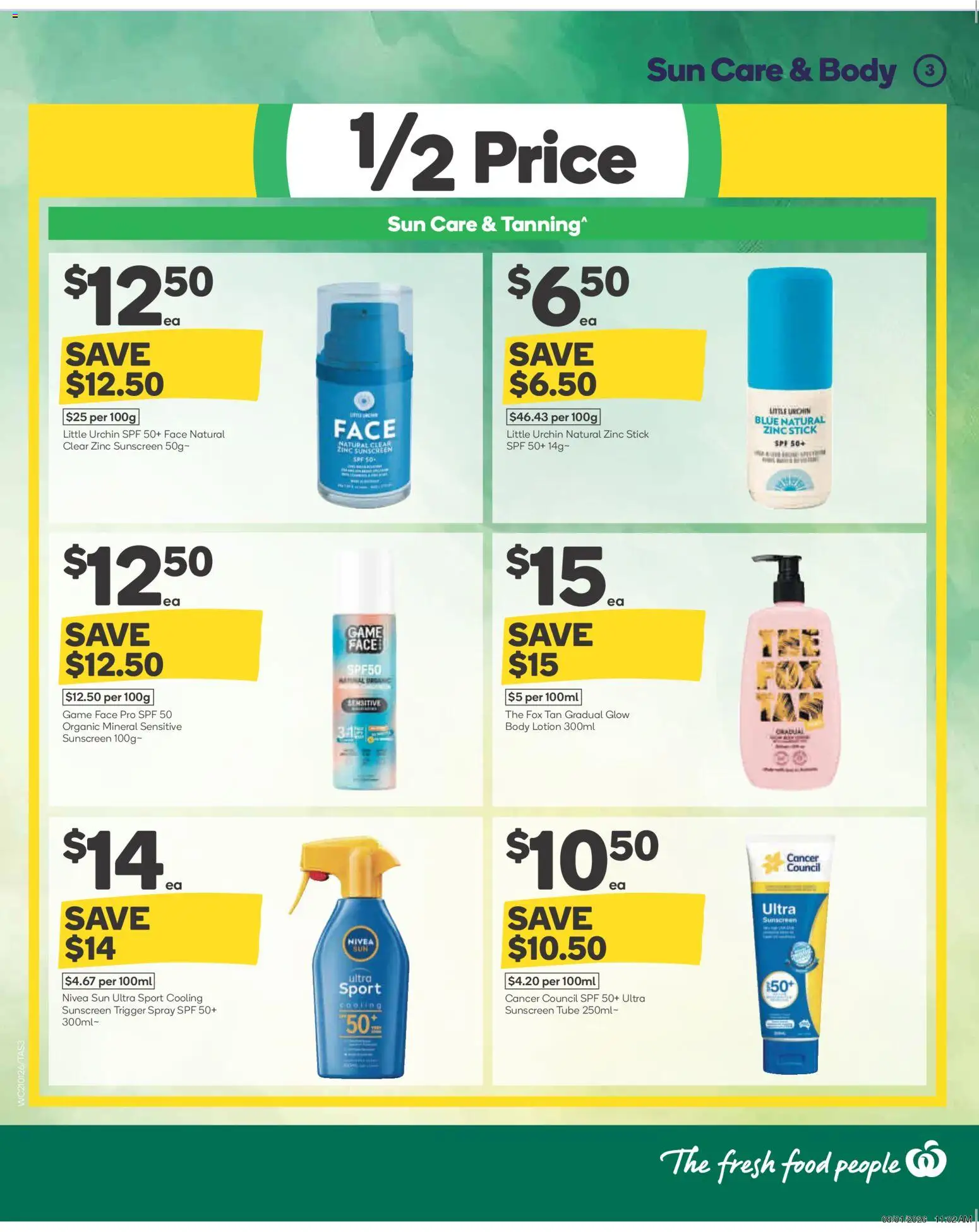 Woolworths catalogue - valid from 21.01.2026 | Page: 4 | Products: Sunscreen, Lotion, Body lotion, Zinc