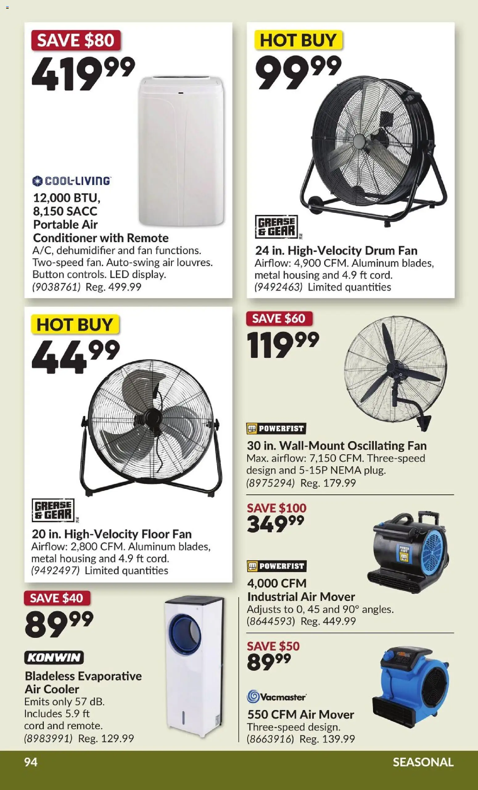 Princess Auto flyer valid from 05.05.2026 | Page: 100 | Products: Fan, Conditioner