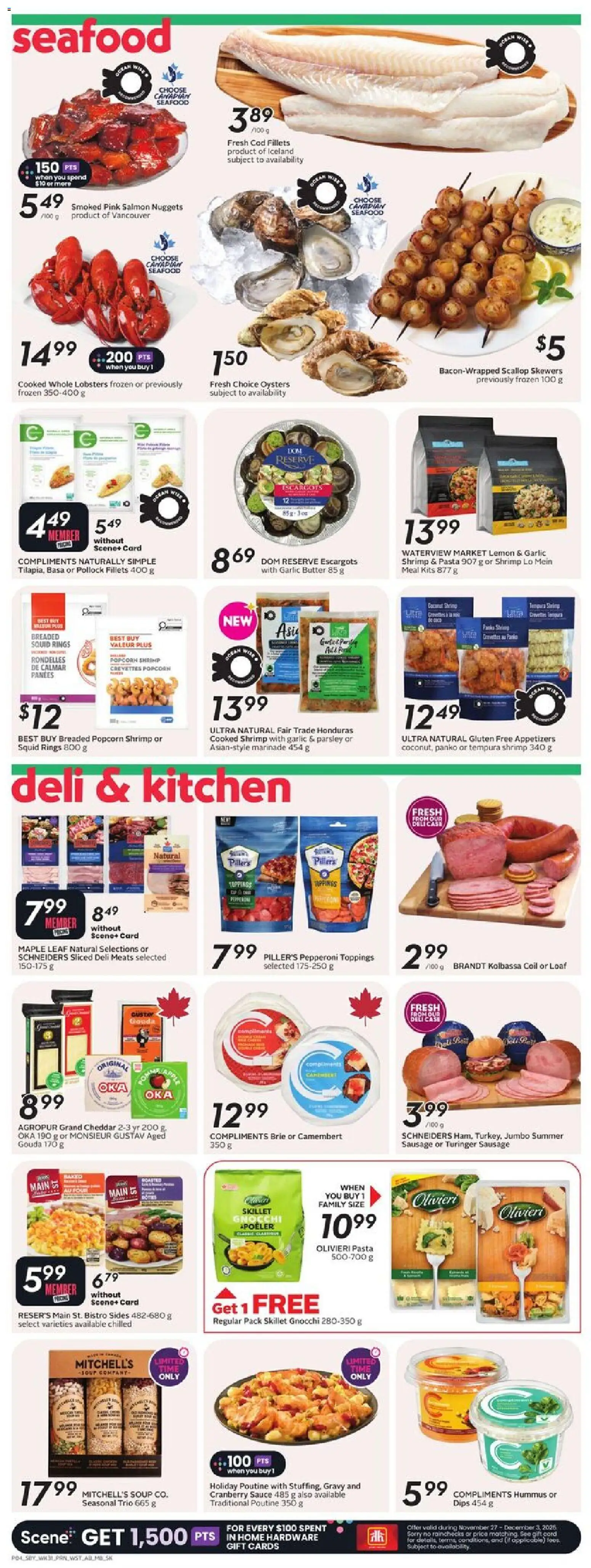 Sobeys flyer valid from 27.11.2025 | Page: 7 | Products: Pasta, Case, Butter
