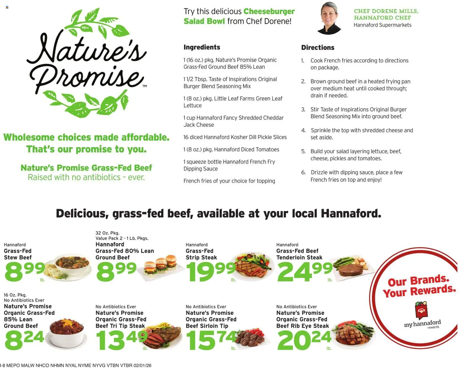 Hannaford Weekly Ad - valid from 01.02.2026 | Page: 16 | Products: Pan, Cheese, Tomatoes, Salad