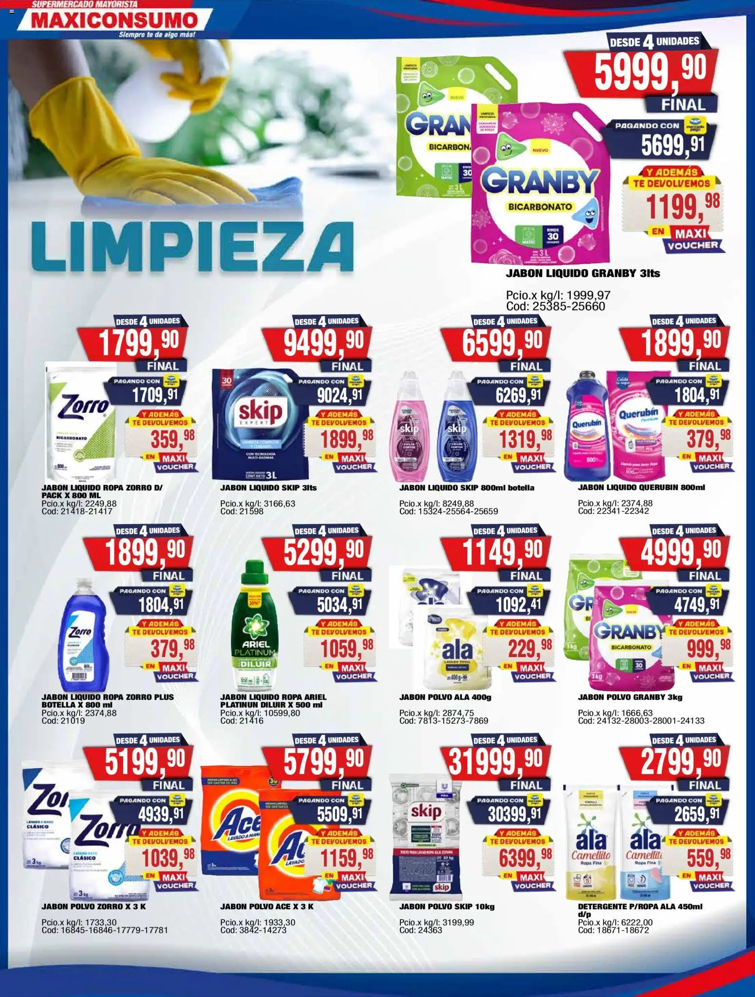 Maxiconsumo ofertas │ válido desde el 30.03.2026 | Página: 20 | Productos: Botella, Jabón líquido, Detergente, Ropa