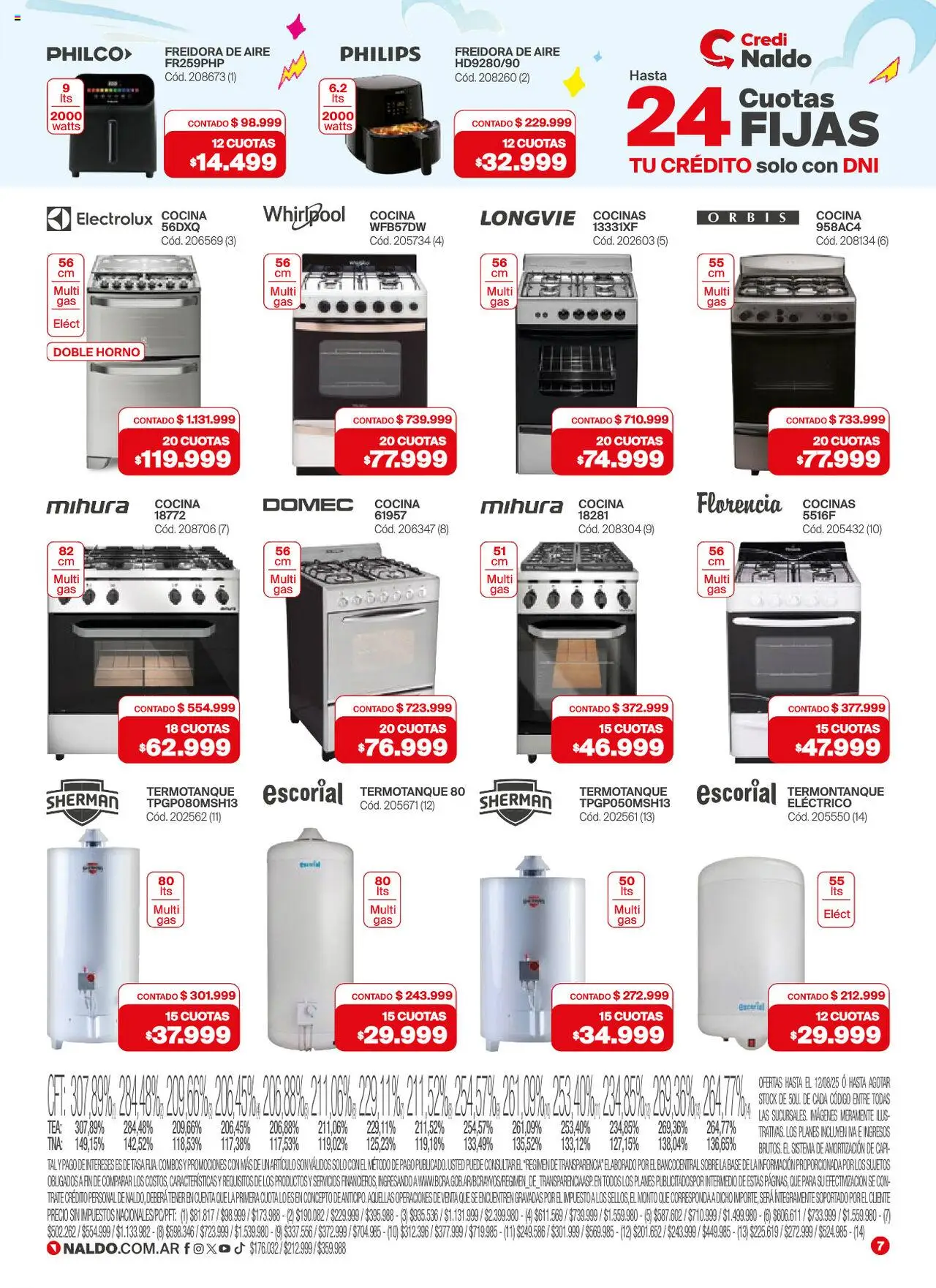 Naldo catálogo │ válido desde el 01.08.2025 | Página: 7 | Productos: Horno, Cocina, Freidora, Freidora de aire
