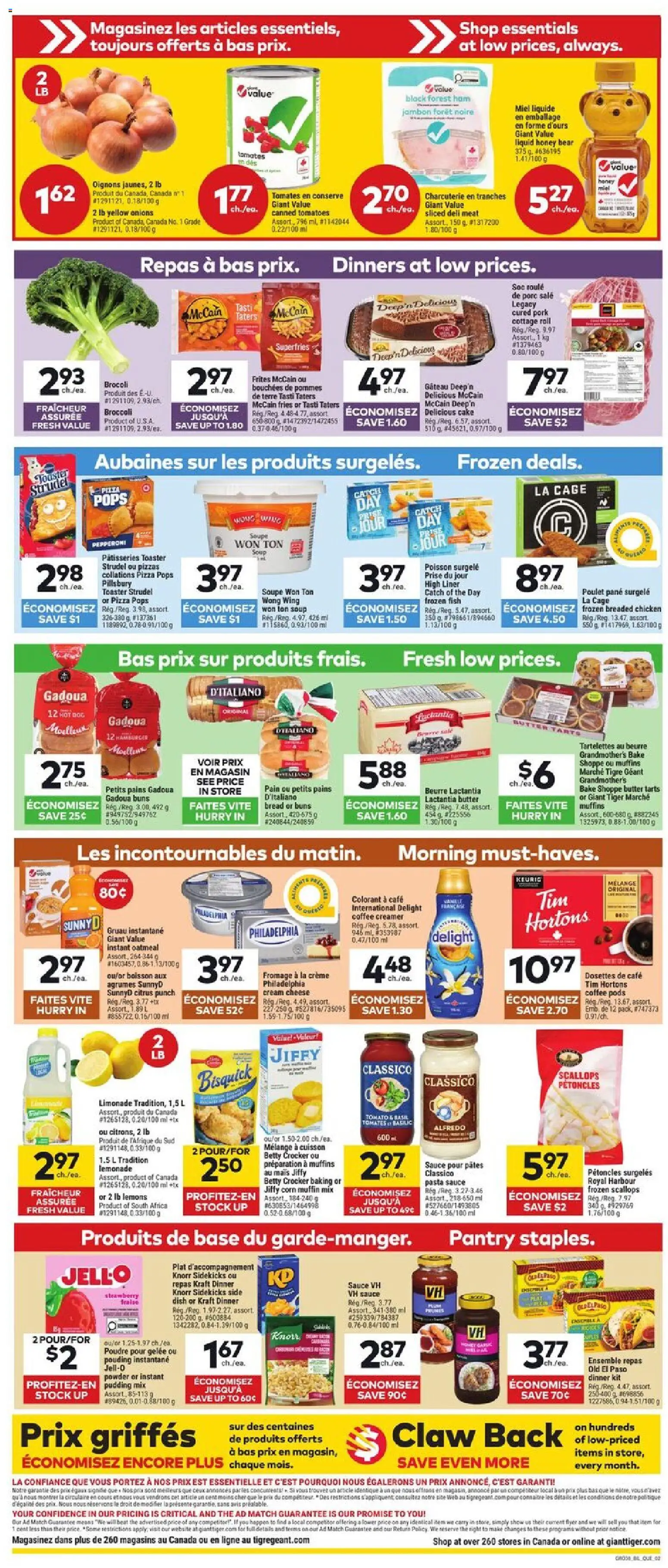 Giant Tiger flyer valid from 22.04.2026 | Page: 2 | Products: Butter, Coffee, Ham, Pork