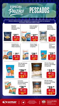 Semar Supermercado - Ofertas Especial Pescados - Pré-Visualização do folheto da loja Semar Supermercado, válido de 04.08.2025