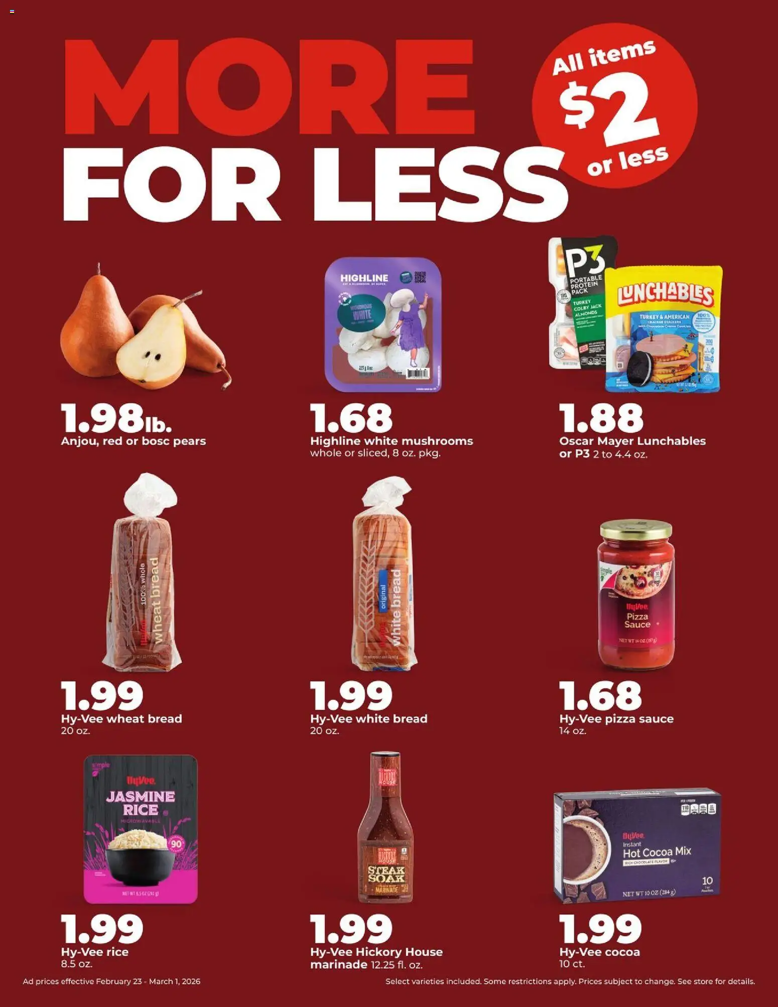 HyVee Weekly Ad - valid from 23.02.2026 | Page: 19 | Products: Mushrooms, Bread, Chocolate, Sauce