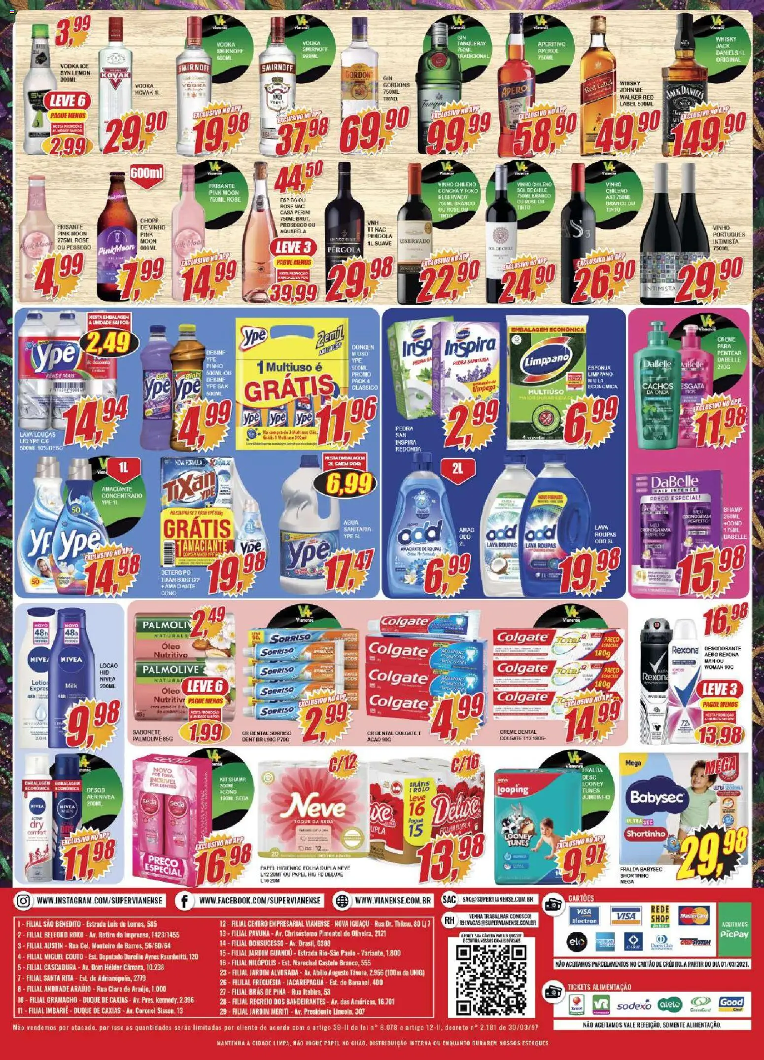 Vianense Folheto - válido de 20.02.2026 | Página: 4 | Produtos: Pêssego, Desodorante, Roupas, Amaciante