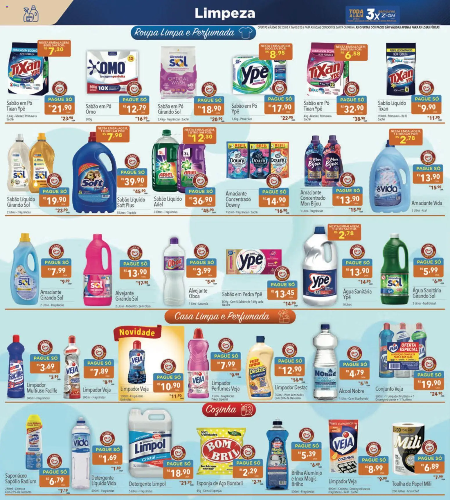 Supermercados Condor Folheto - válido de 23.02.2026 | Página: 20 | Produtos: Ariel, Esponja, Sabão em pó, Esponja de aço