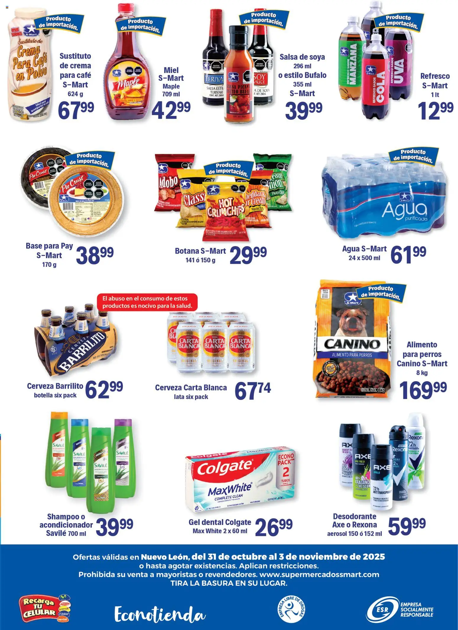 Nuevas ofertas de S-Mart válidas en toda la República Mexicana desde el 07.11.2025. ¡Encuentra las mejores ofertas en S-Mart folleto Monterrey! | Página: 6 | Productos: Desodorante, Agua, Café, Polvo