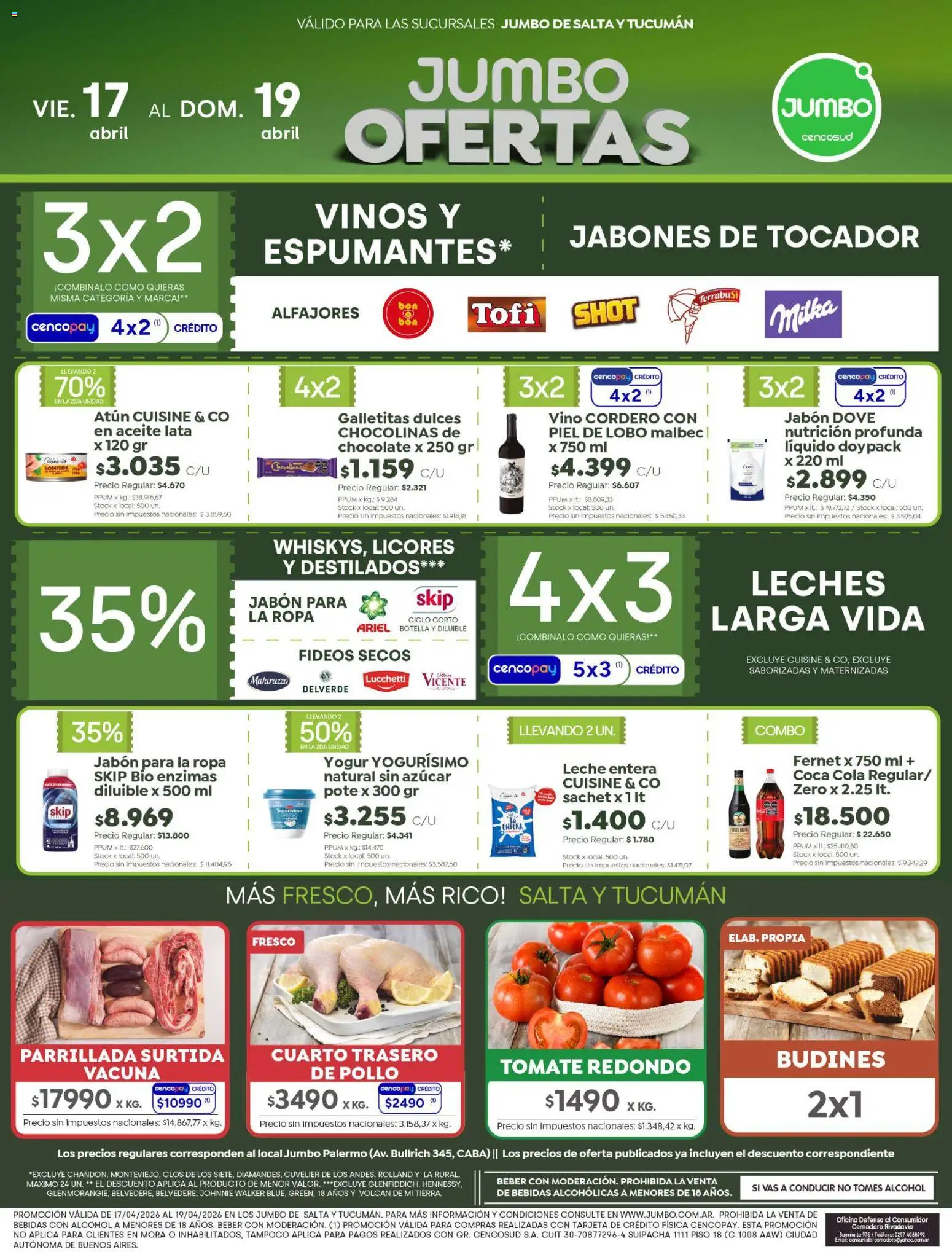 Jumbo - Ofertas | Salta & Tucumán │ válido desde el 17.04.2026 | Página: 1 | Productos: Teléfono, Atún, Tomate, Leche