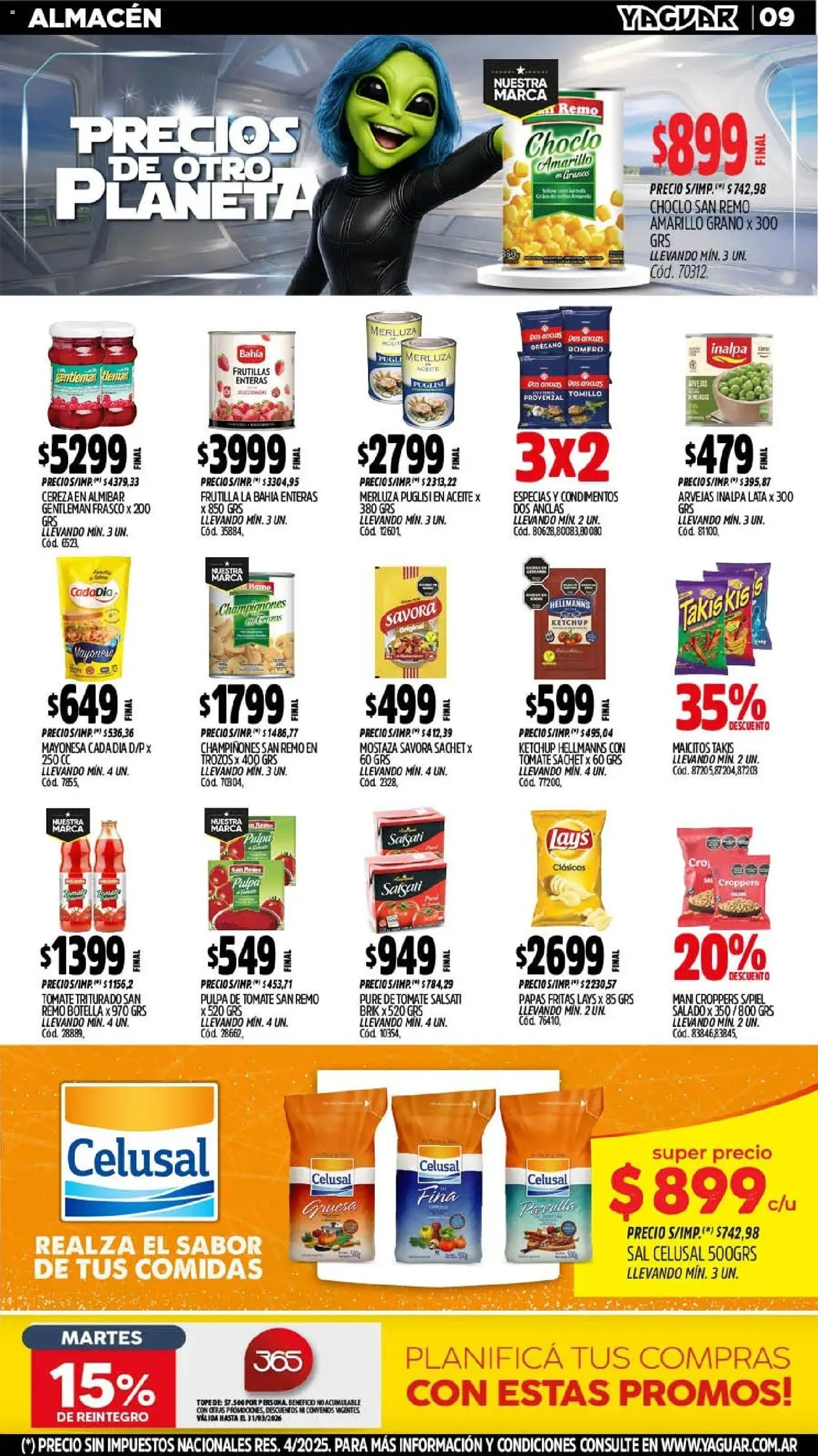 Yaguar catálogo │ válido desde el 09.03.2026 | Página: 8 | Productos: Aceite, Arvejas, Mani, Tomate